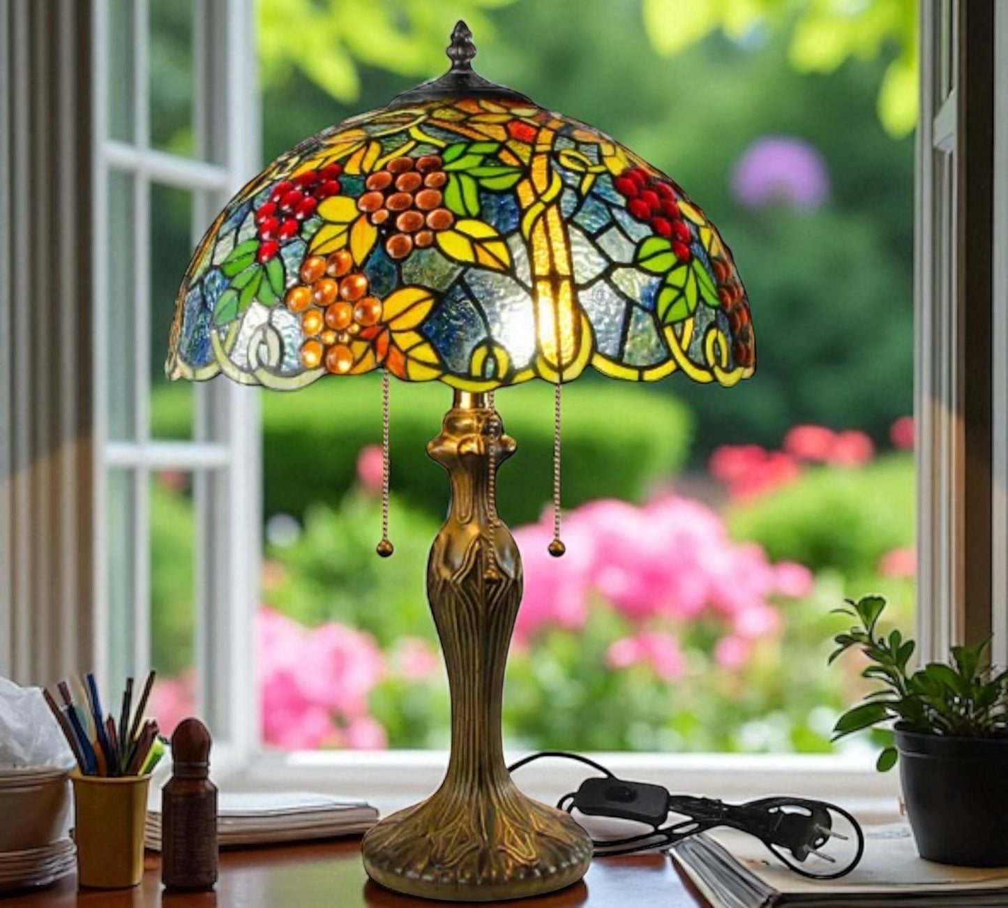 CDH 16" Tiffany Table Lamp 40cm Shade (15057)