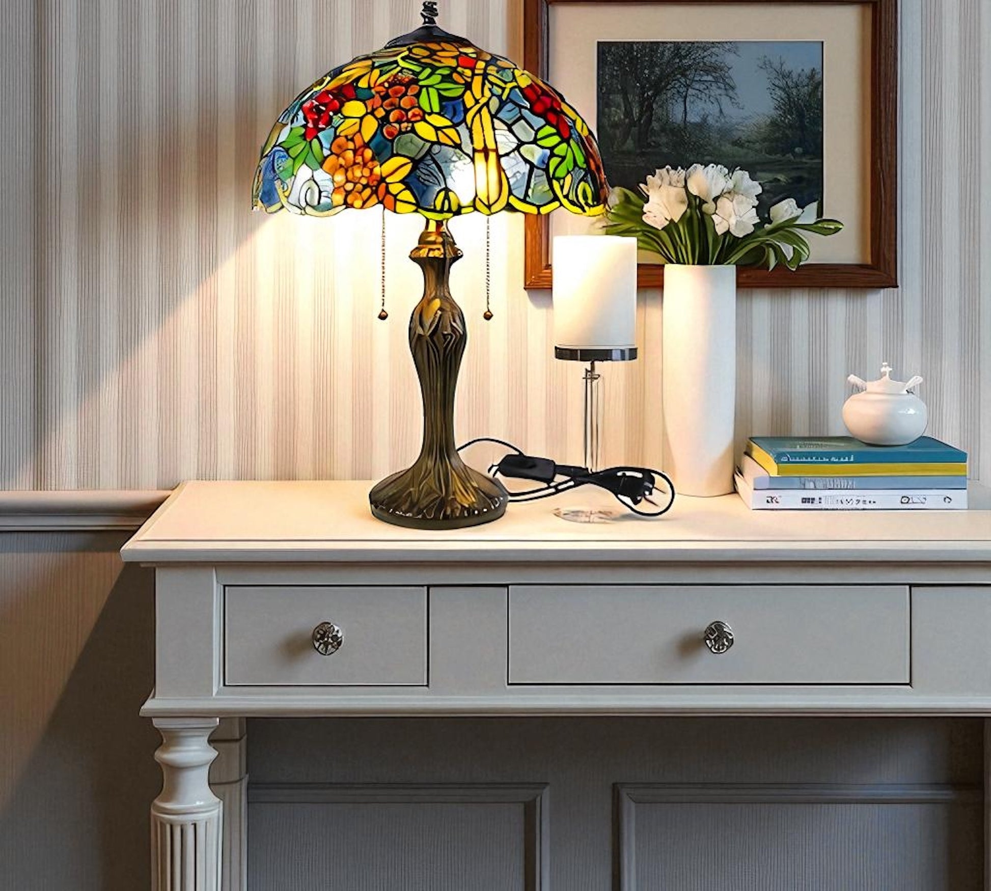CDH 16" Tiffany Table Lamp 40cm Shade (15057)