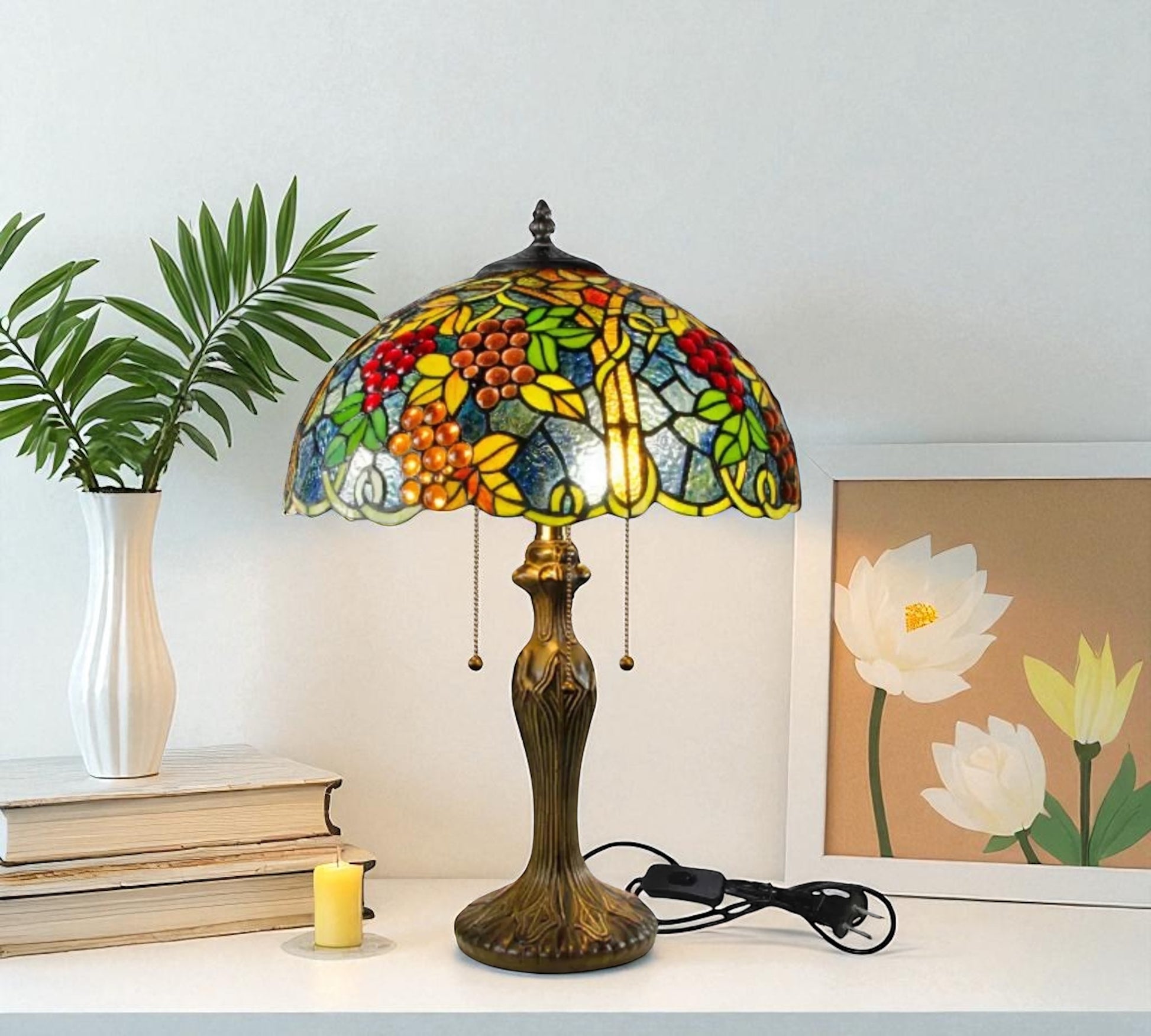 CDH 16" Tiffany Table Lamp 40cm Shade (15057)