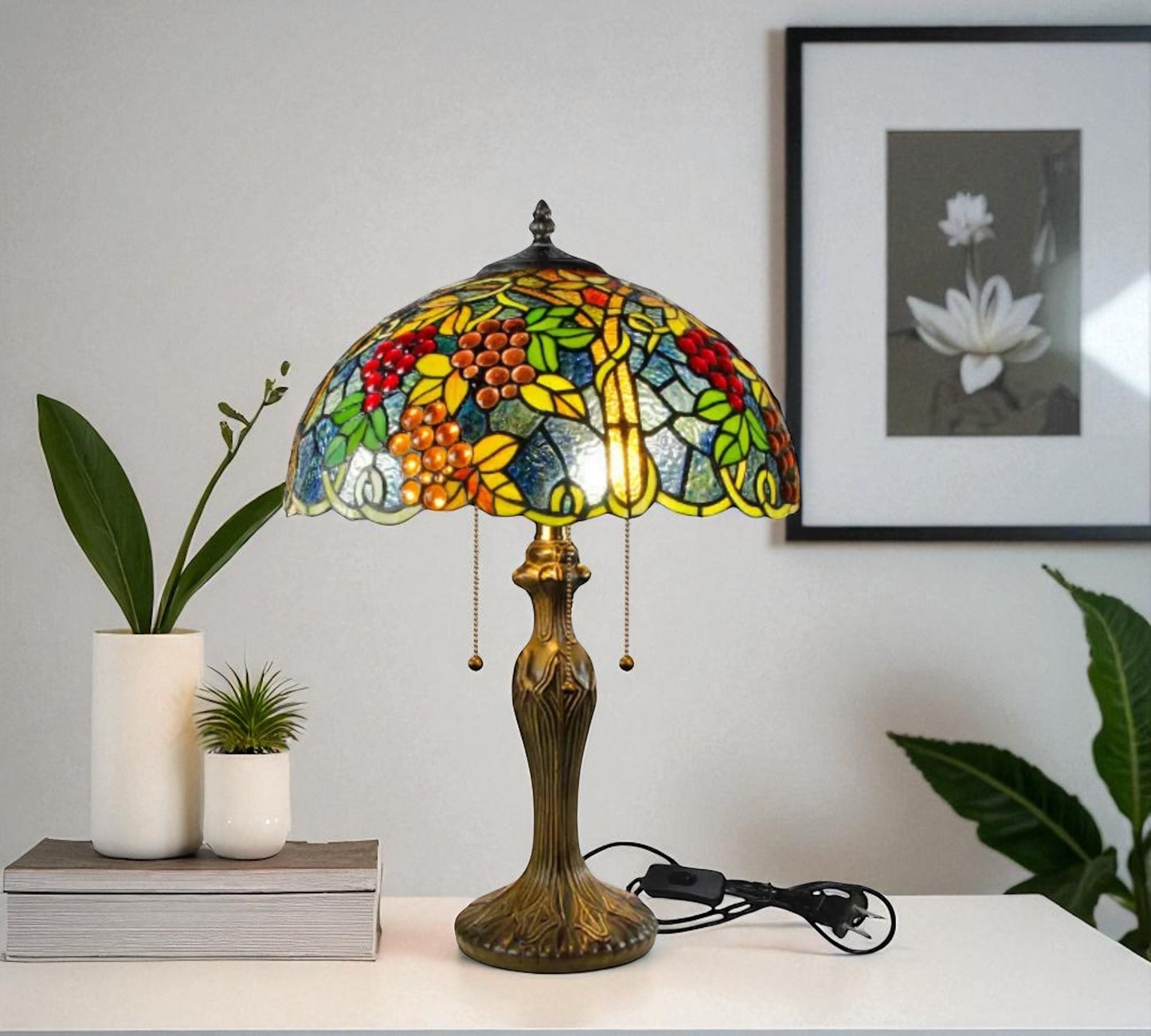 CDH 16" Tiffany Table Lamp 40cm Shade (15057)