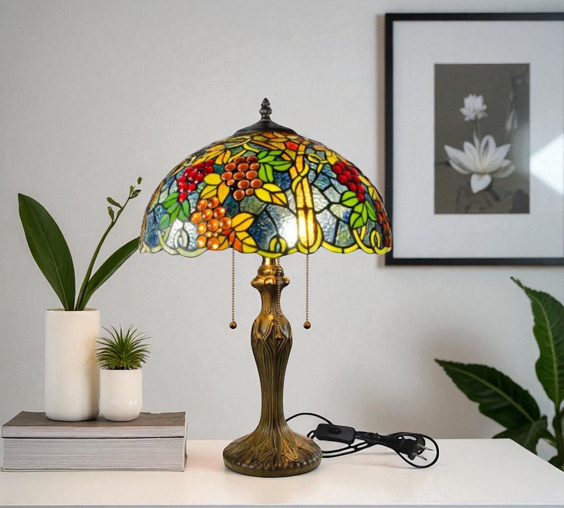 CDH 16" Tiffany Table Lamp 40cm Shade (15057)