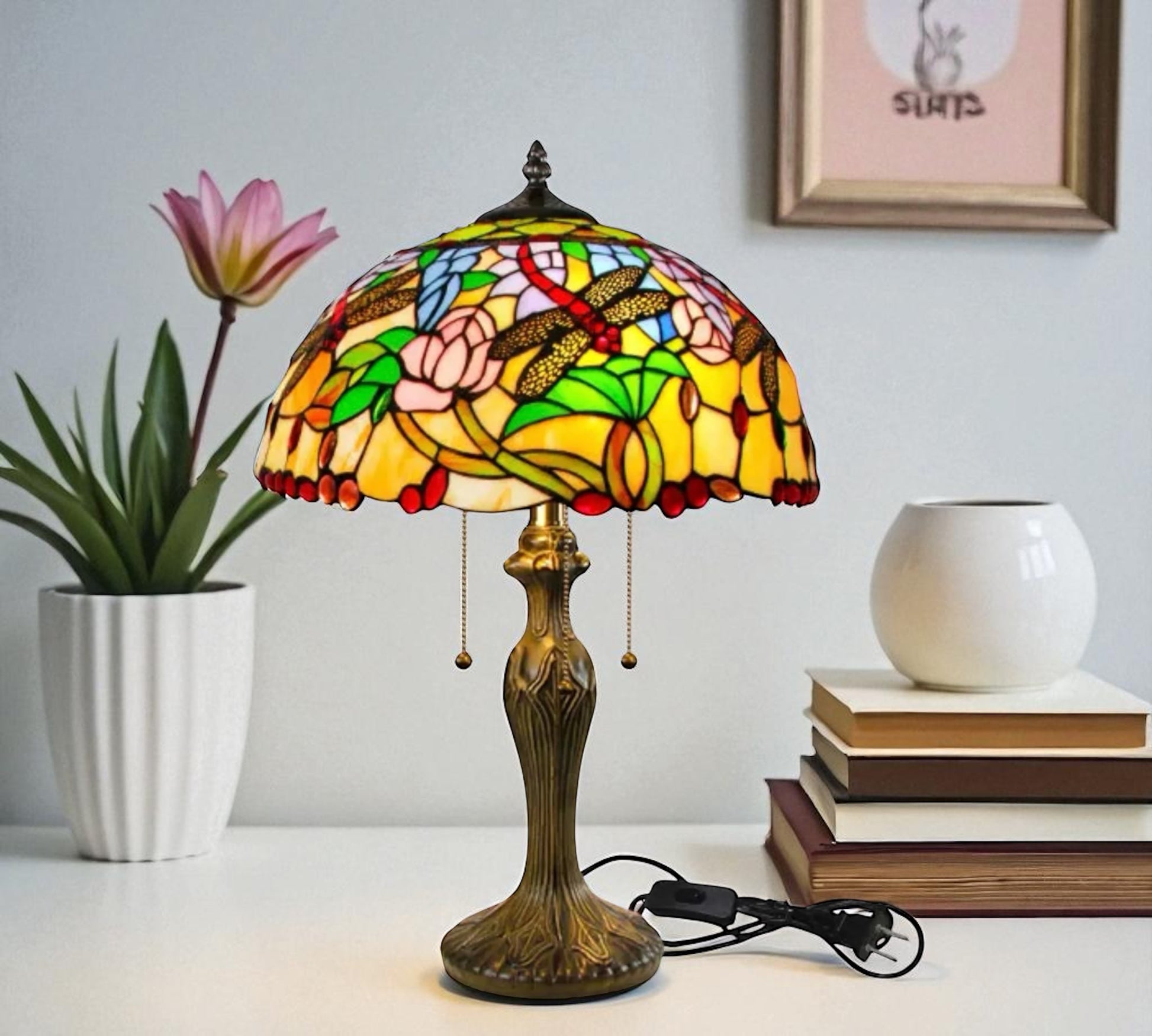 CDH 16" Tiffany Table Lamp 40cm Shade (15058)