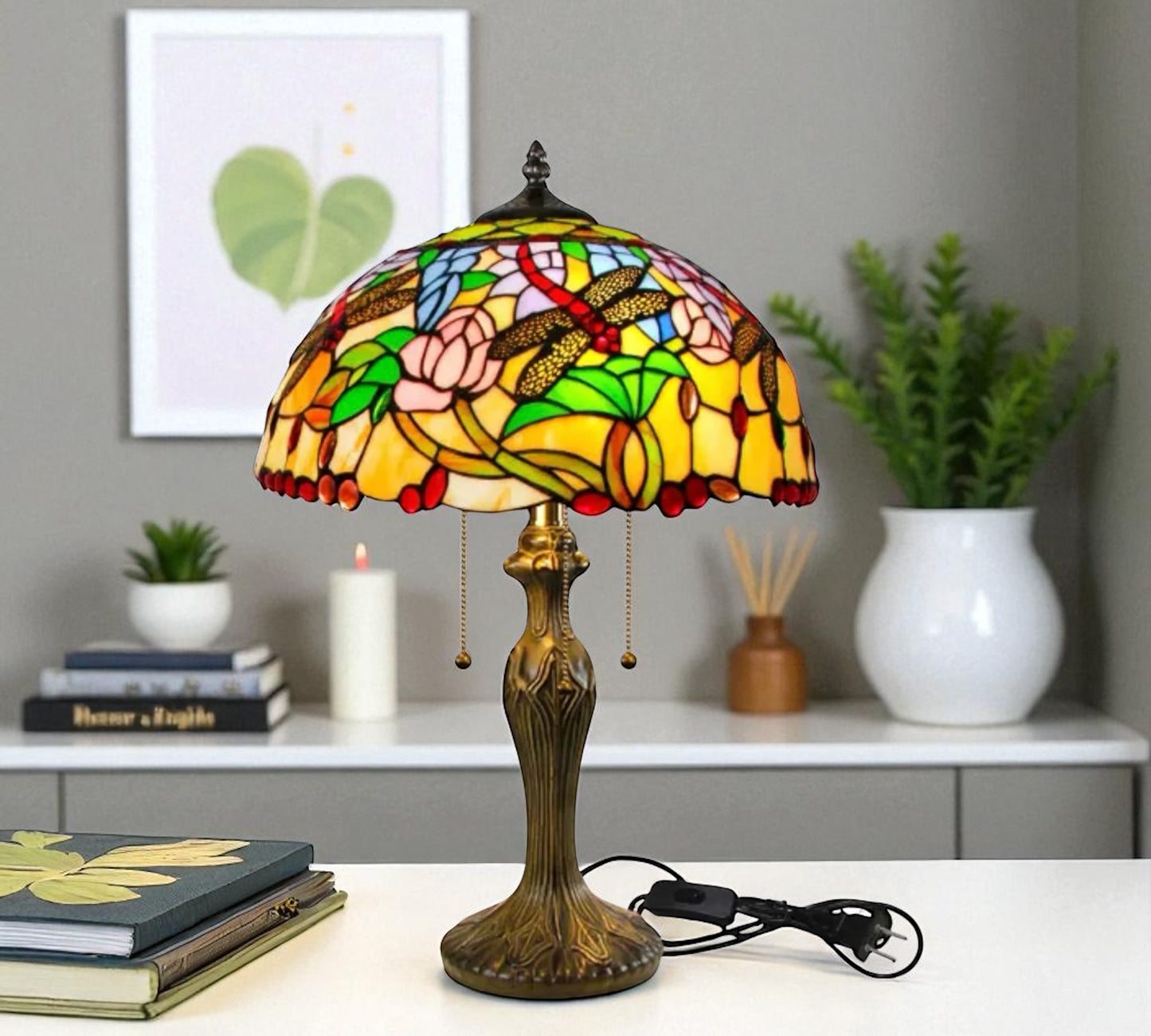 CDH 16" Tiffany Table Lamp 40cm Shade (15058)