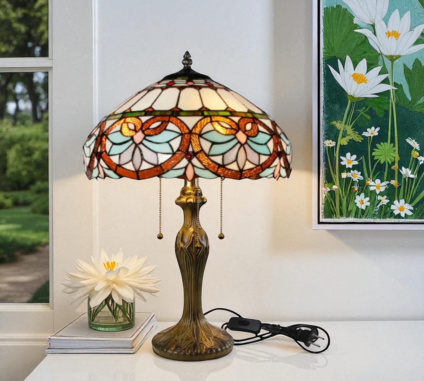 CDH 16" Tiffany Table Lamp 40cm Shade (15059)