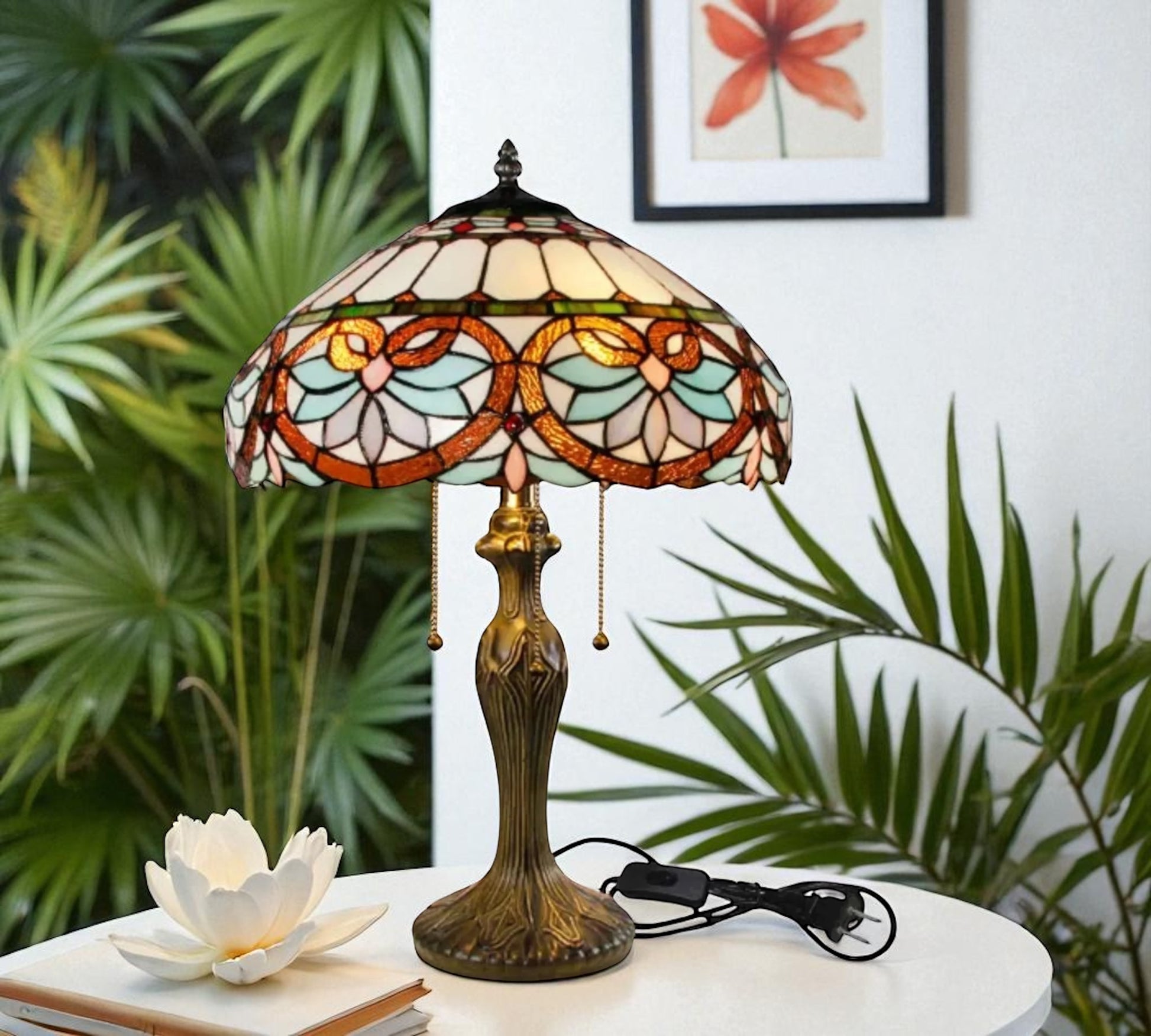 CDH 16" Tiffany Table Lamp 40cm Shade (15059)