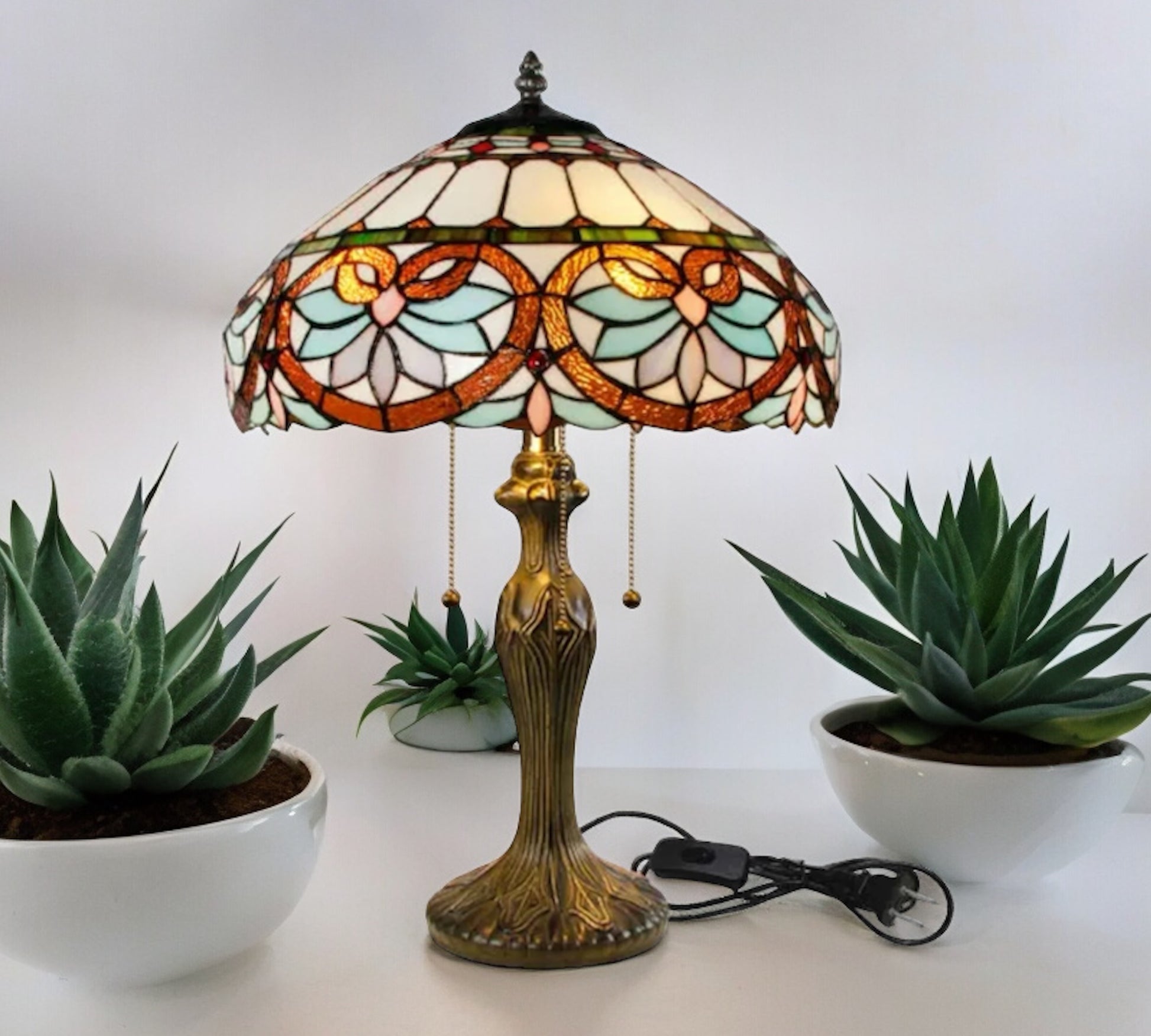 CDH 16" Tiffany Table Lamp 40cm Shade (15059)