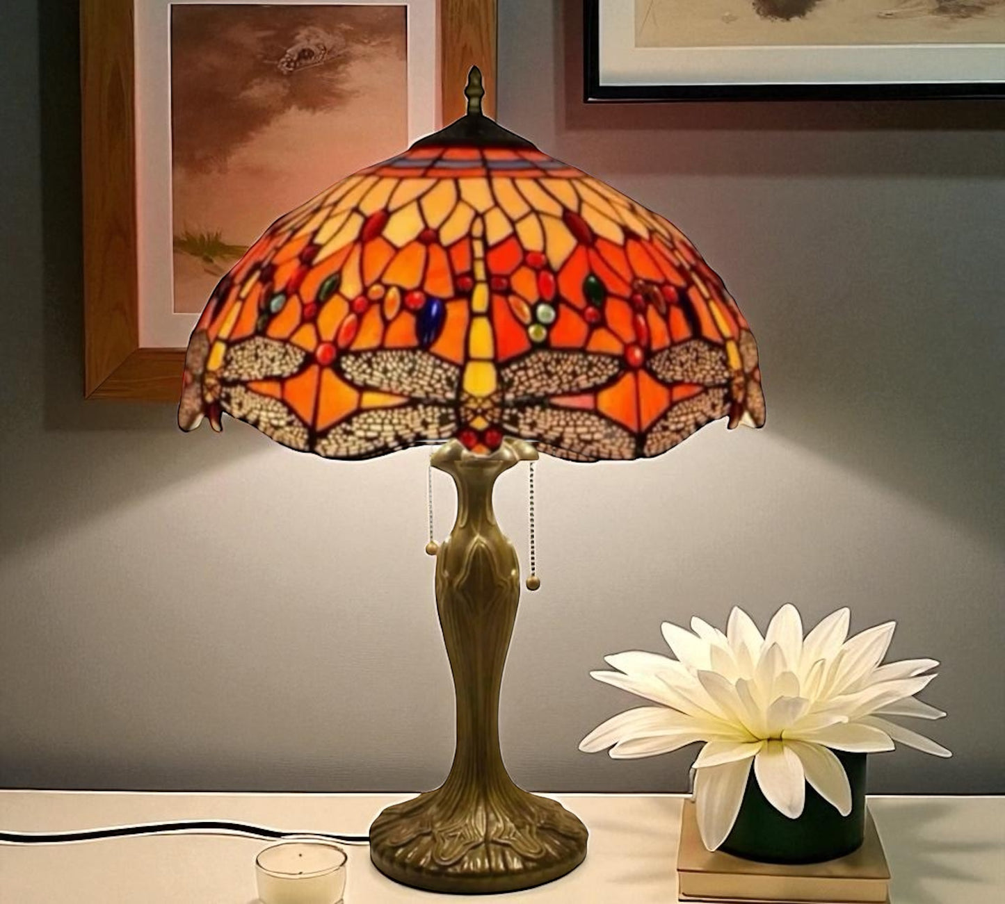 CDH 16" Tiffany Table Lamp 40cm Shade (15060)