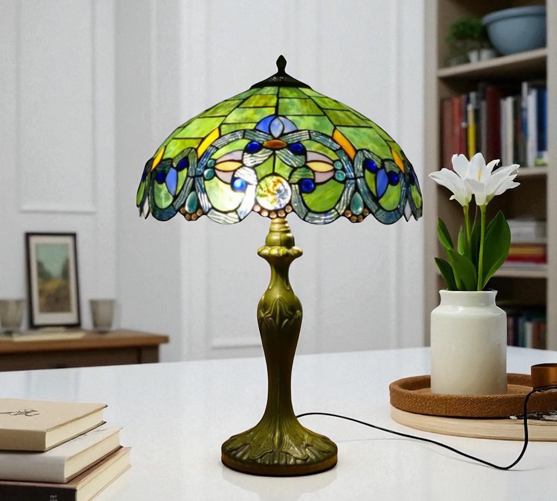 CDH 16" Tiffany Table Lamp 40cm Shade (15080)