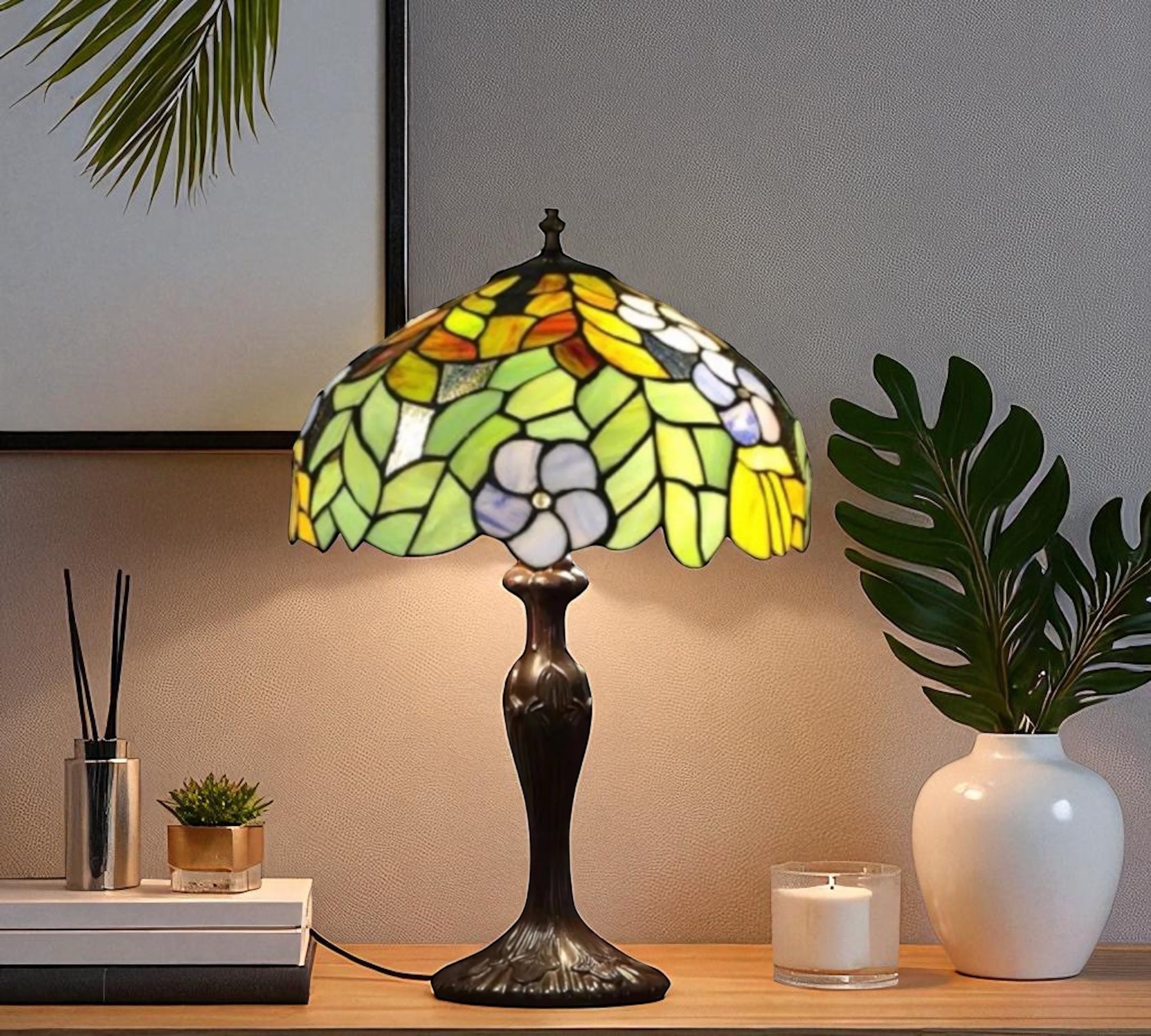 CDH 16" Tiffany Table Lamp 40cm Shade (16002T)