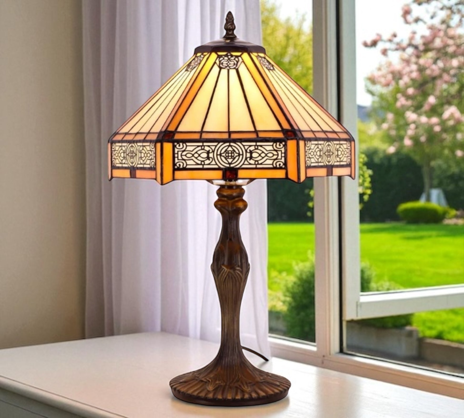 CDH 16" Tiffany Table Lamp 40cm Shade (16004)