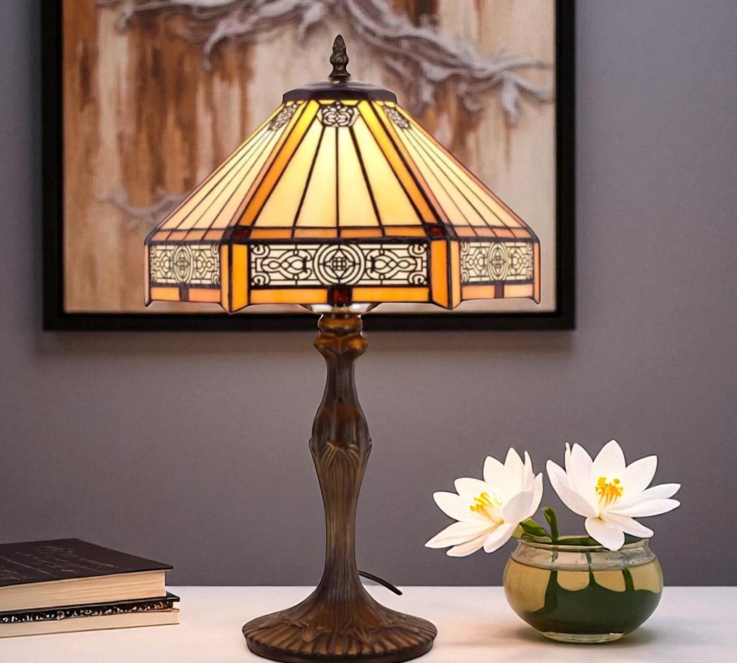 CDH 16" Tiffany Table Lamp 40cm Shade (16004)
