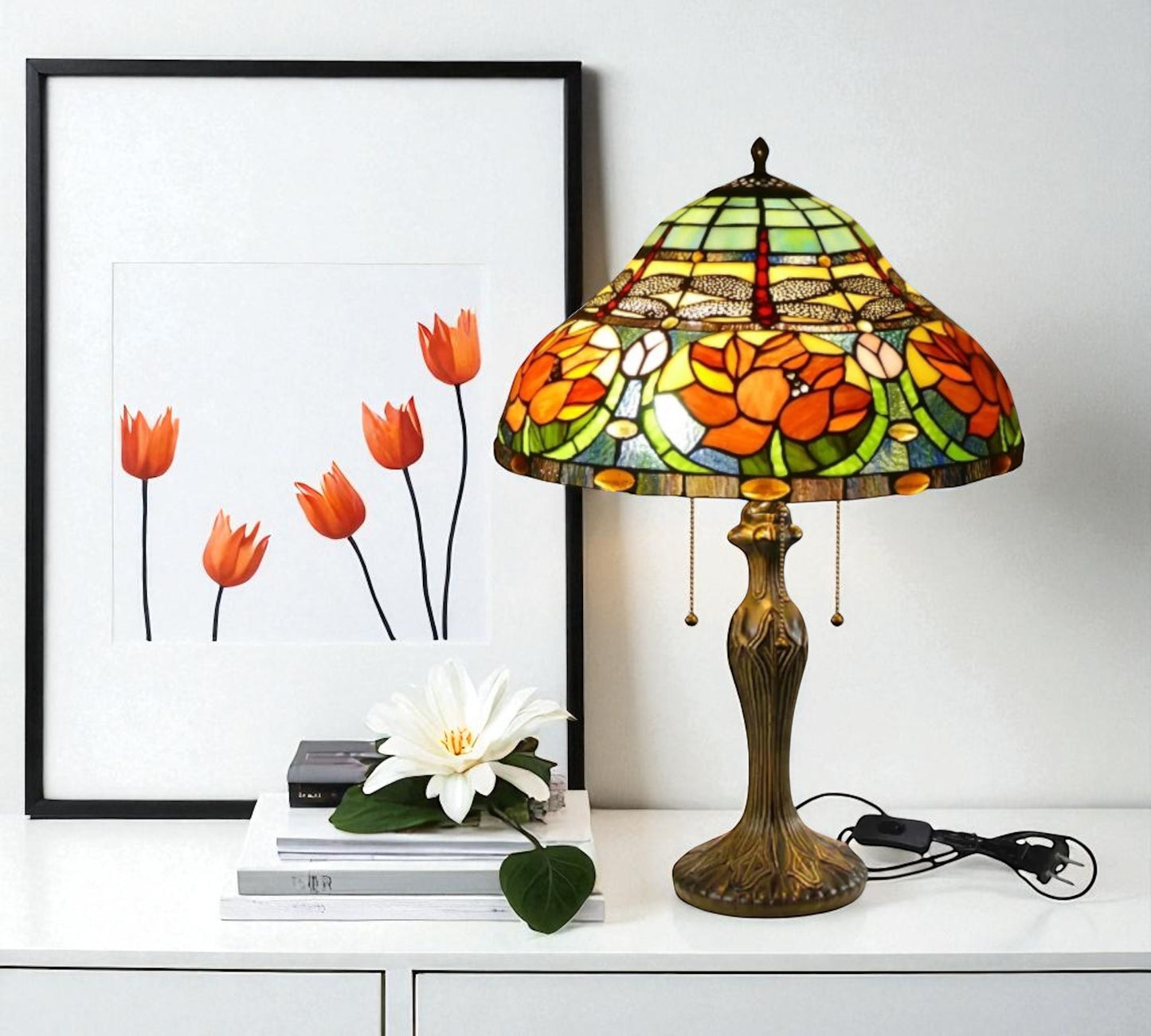CDH 16" Tiffany Table Lamp 40cm Shade (16006)