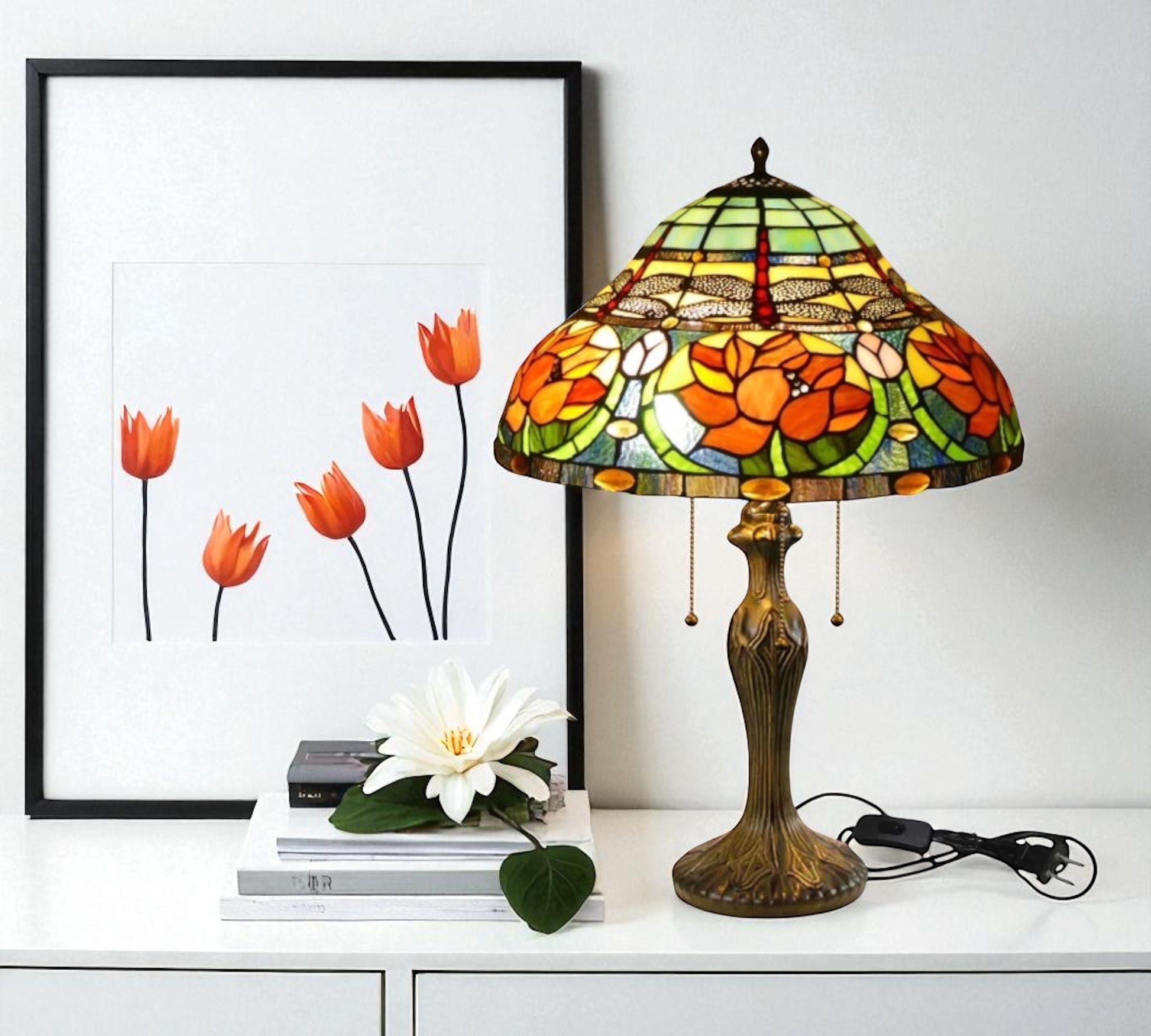 CDH 16" Tiffany Table Lamp 40cm Shade (16006)