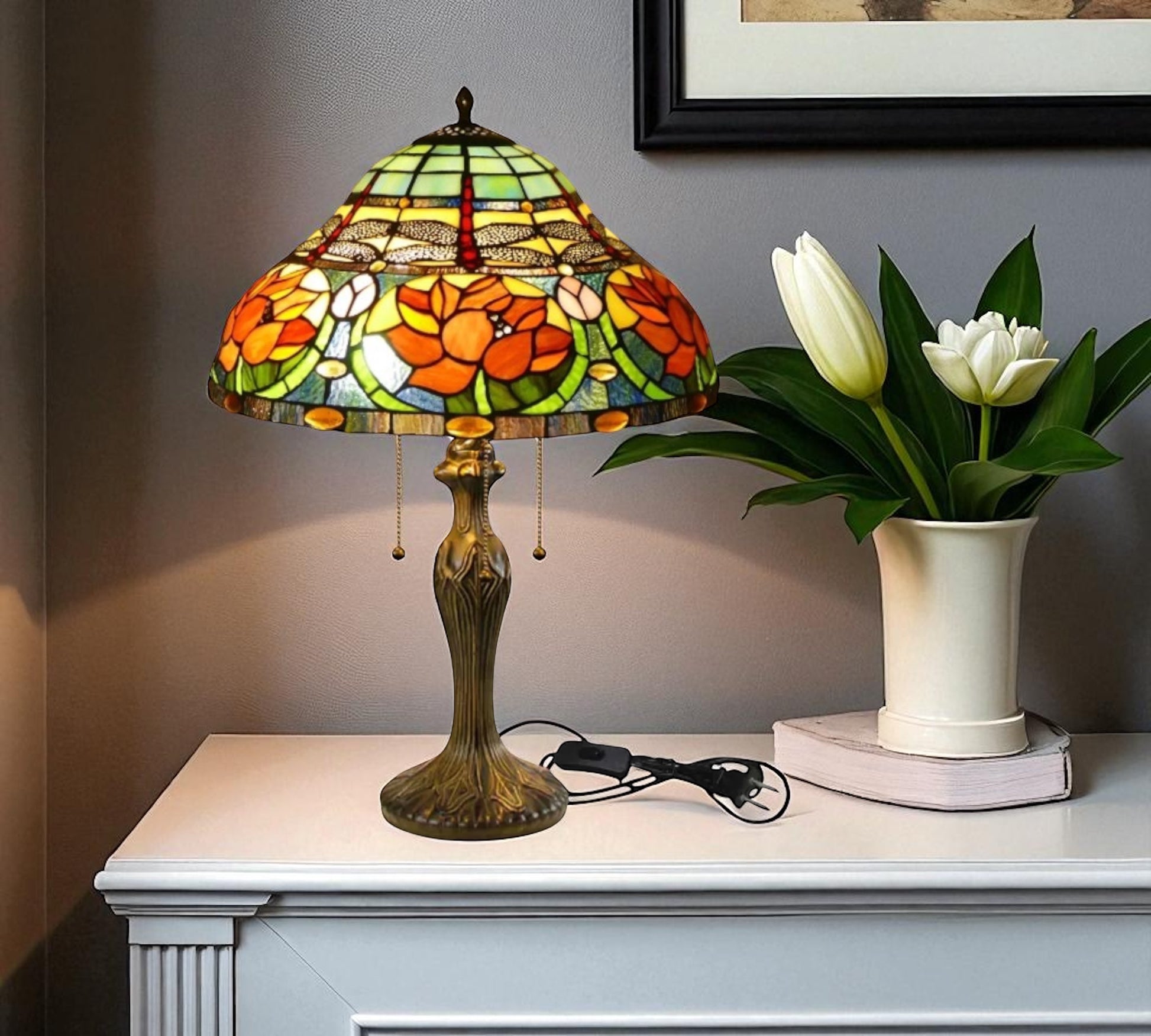 CDH 16" Tiffany Table Lamp 40cm Shade (16006)