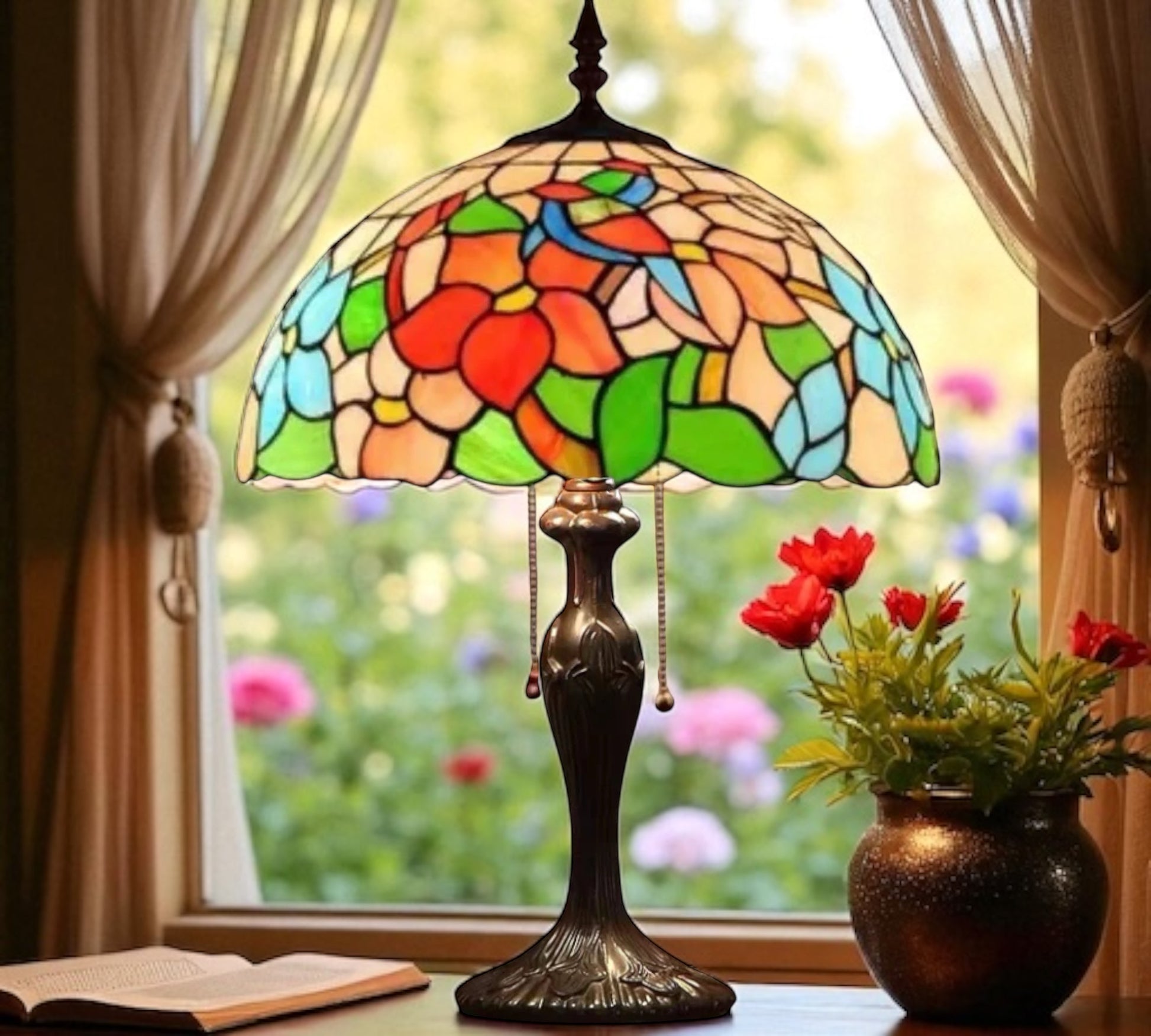 CDH 16" Tiffany Table Lamp 40cm Shade (16027T)