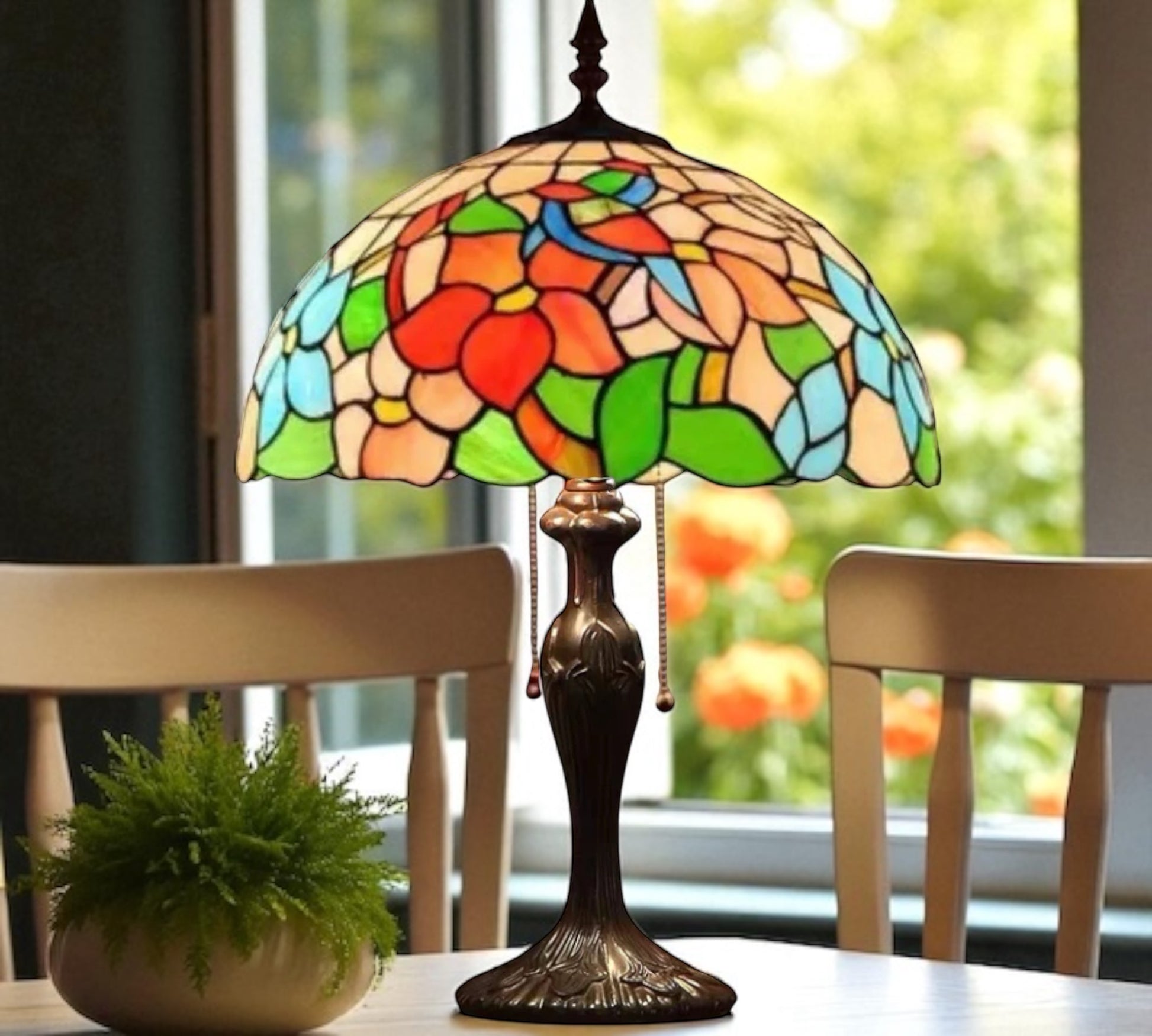 CDH 16" Tiffany Table Lamp 40cm Shade (16027T)