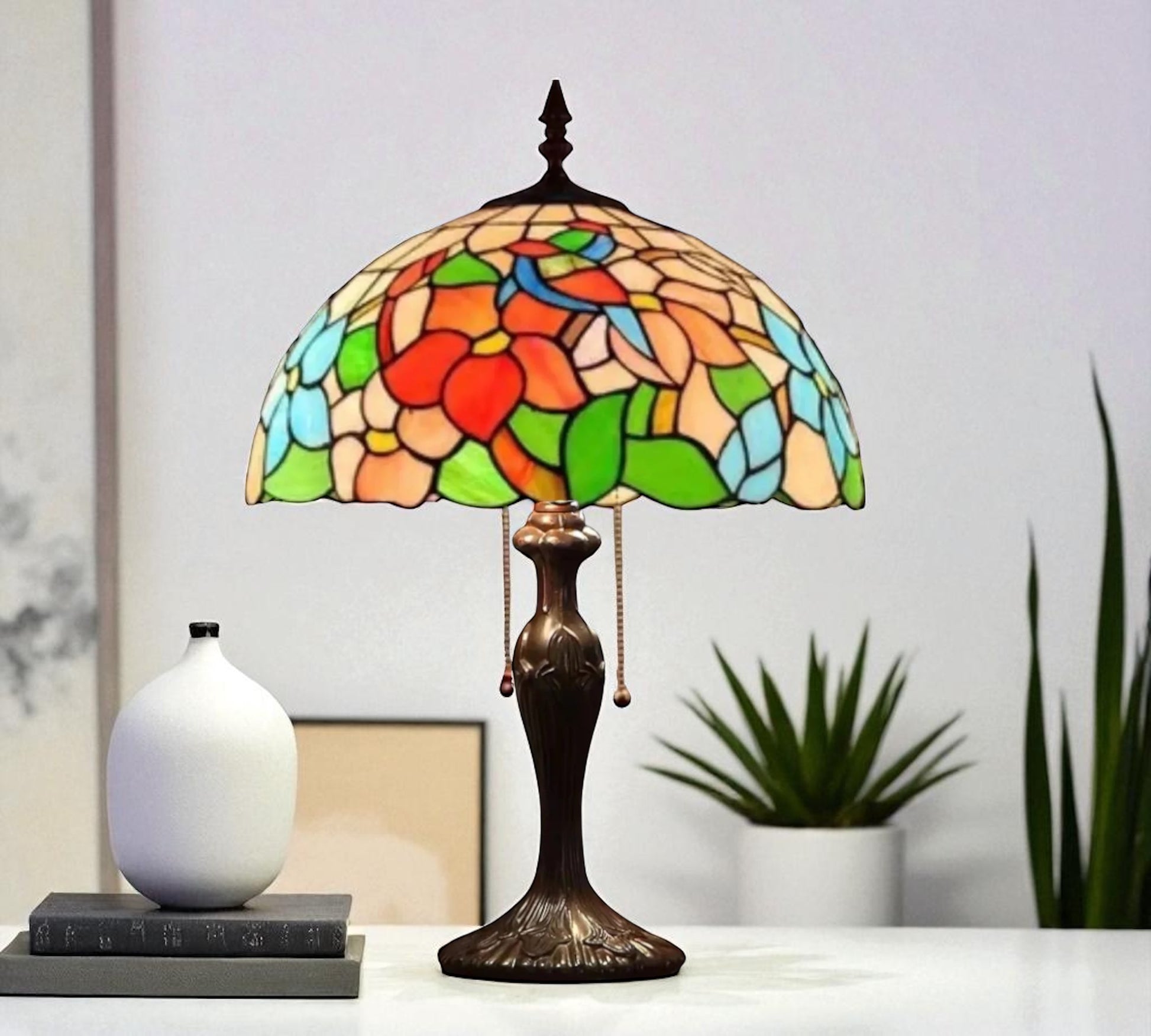 CDH 16" Tiffany Table Lamp 40cm Shade (16027T)