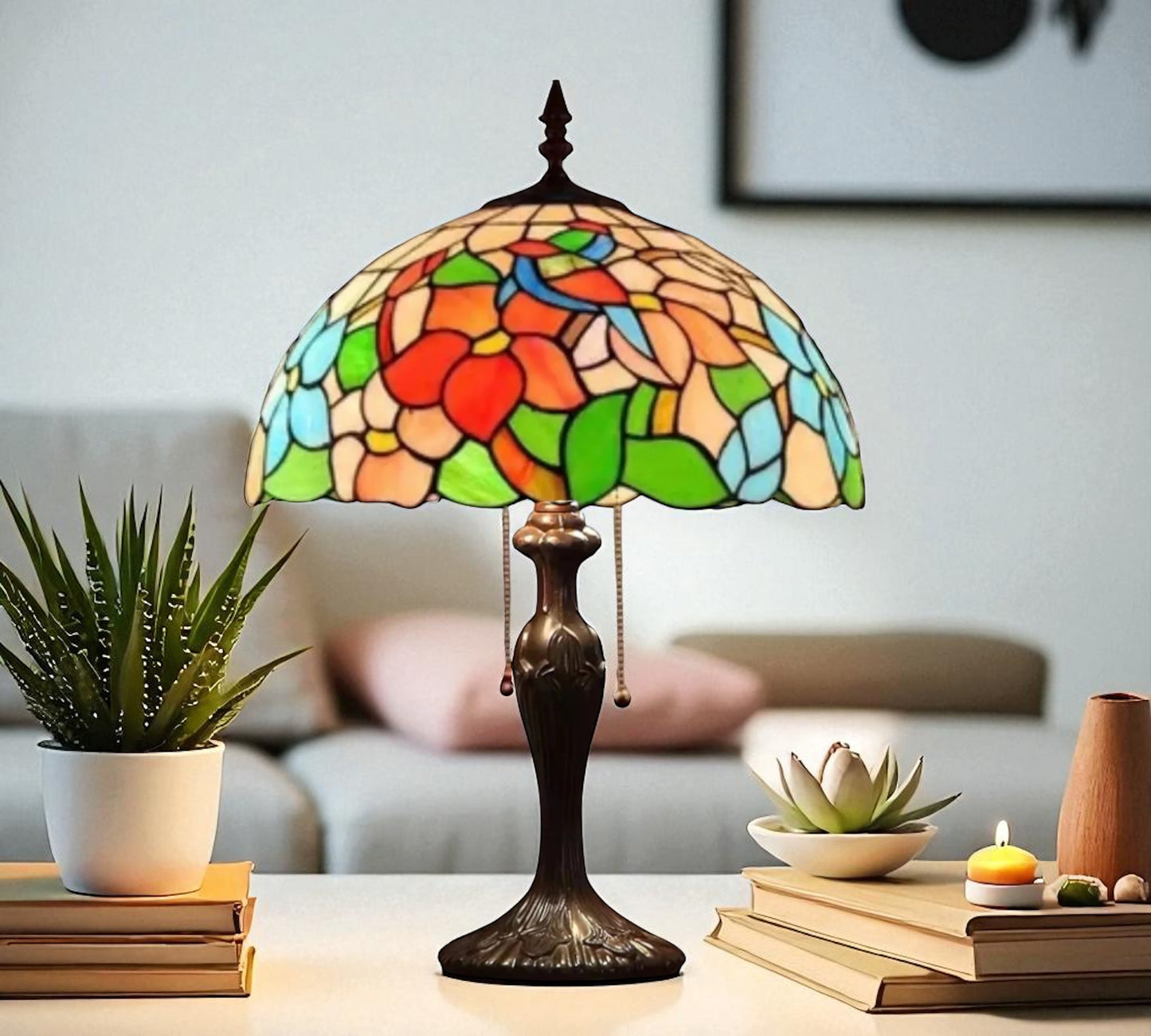 CDH 16" Tiffany Table Lamp 40cm Shade (16027T)