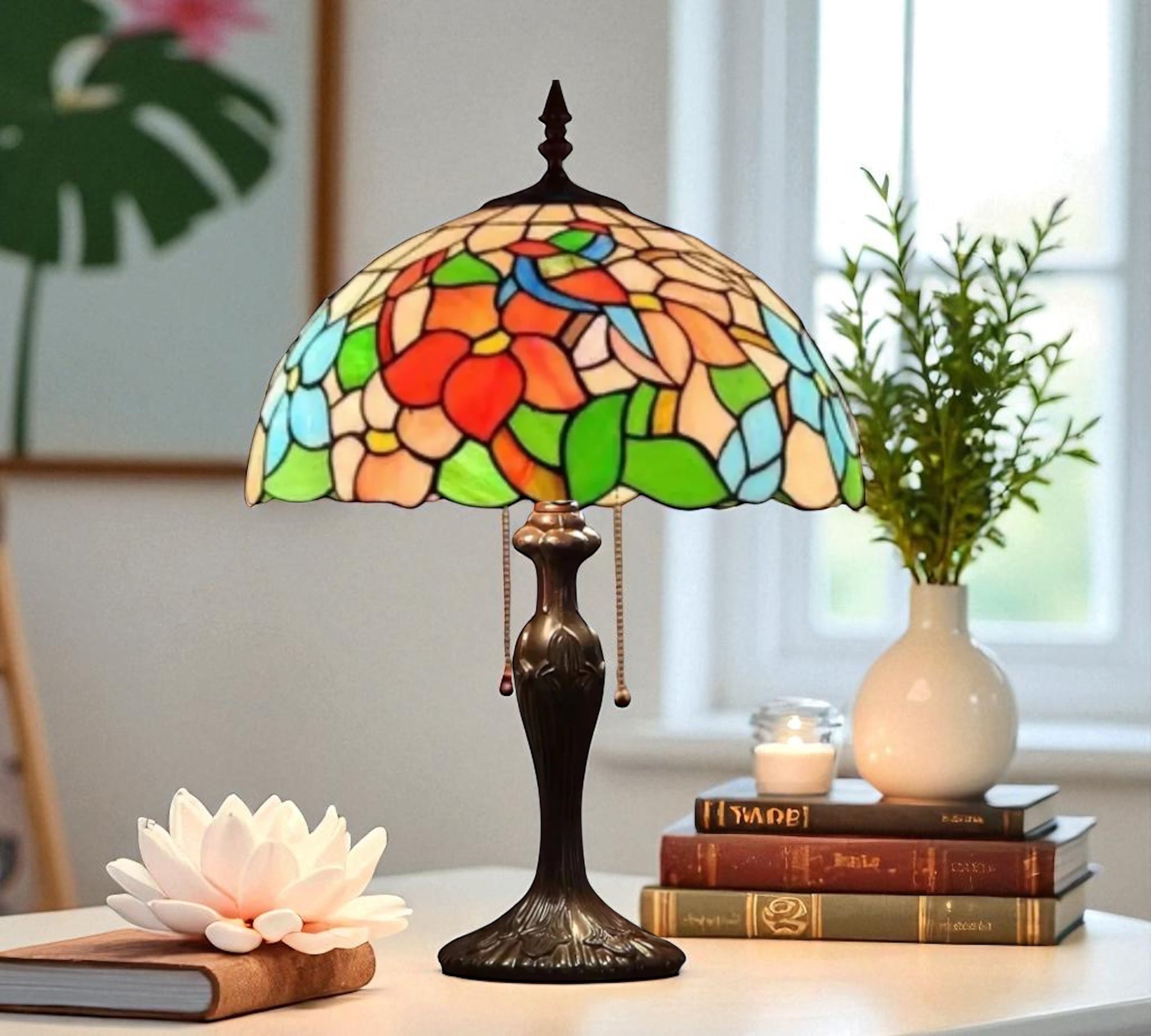 CDH 16" Tiffany Table Lamp 40cm Shade (16027T)