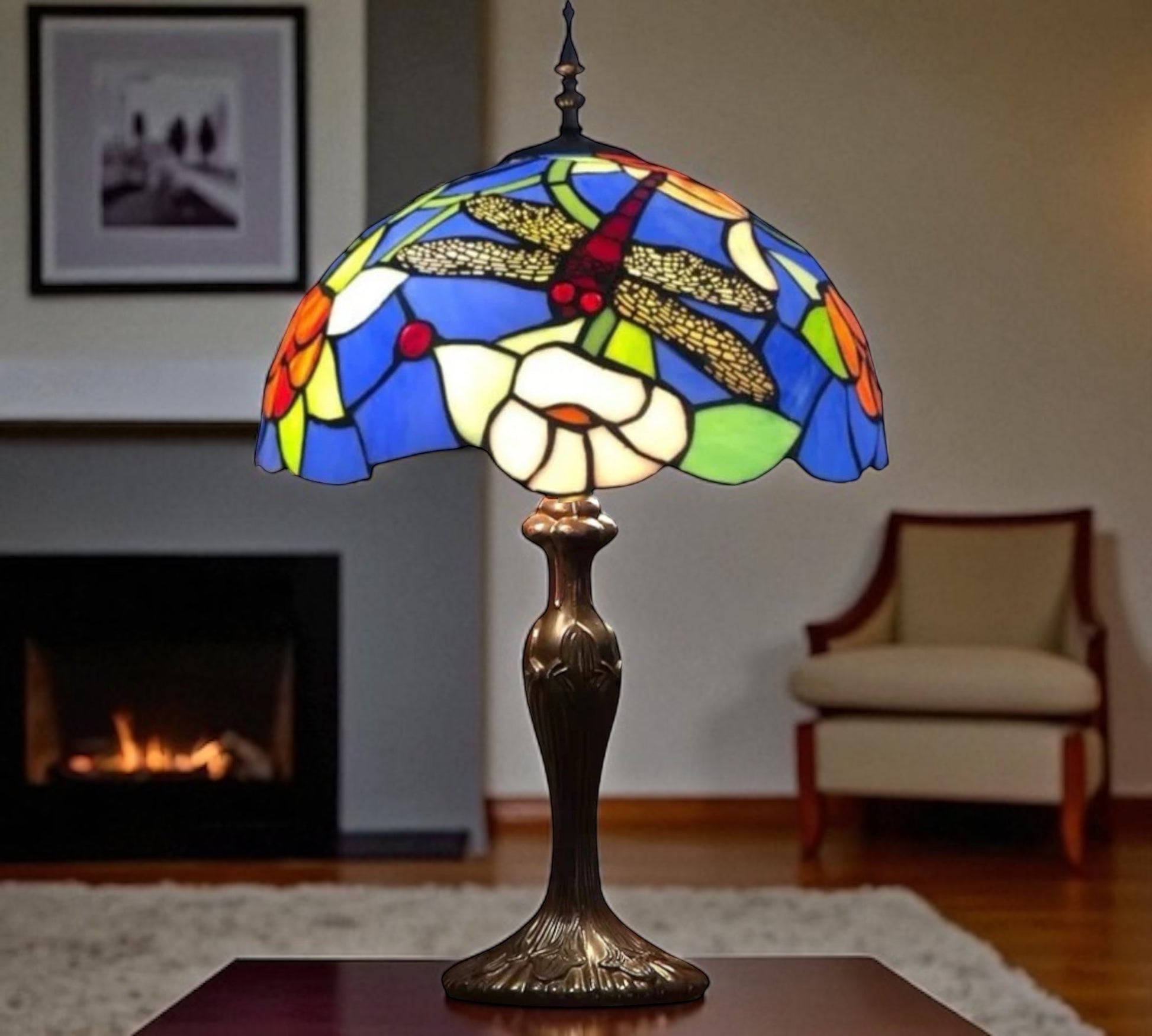 CDH 16" Tiffany Table Lamp 40cm Shade (16029T)