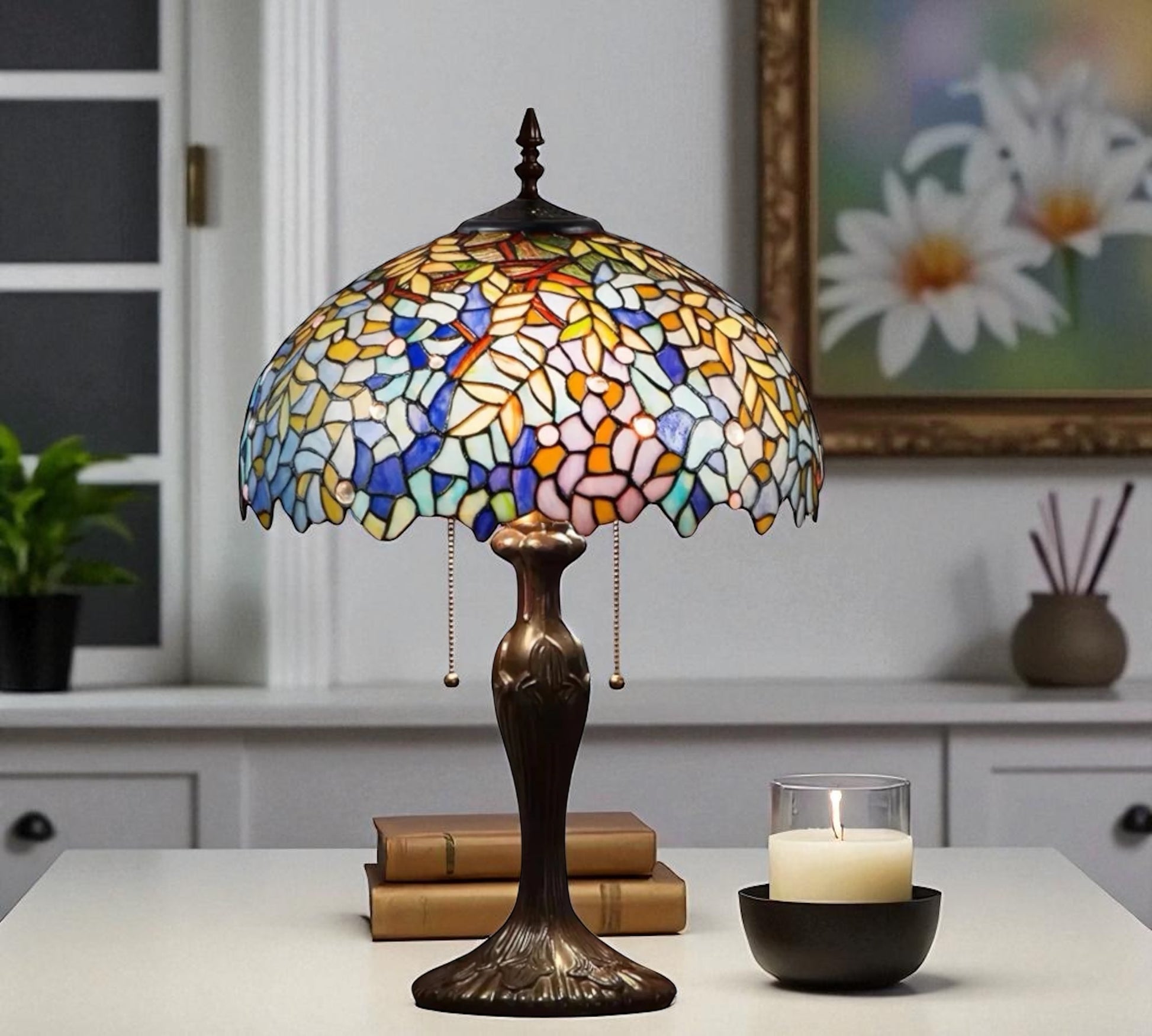 CDH 16" Tiffany Table Lamp 40cm Shade (16038)