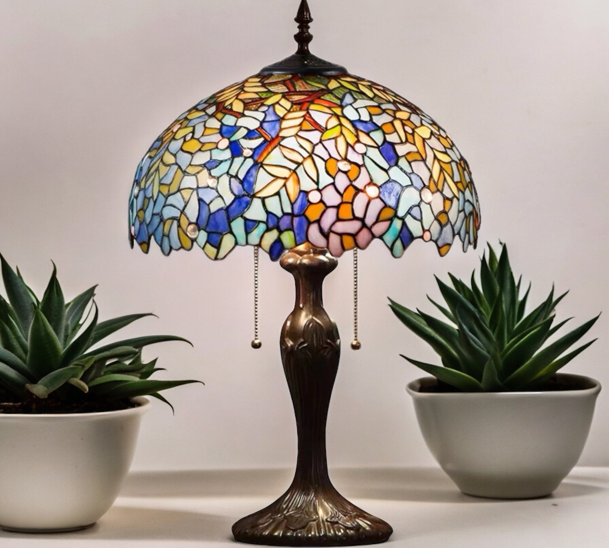 CDH 16" Tiffany Table Lamp 40cm Shade (16038)