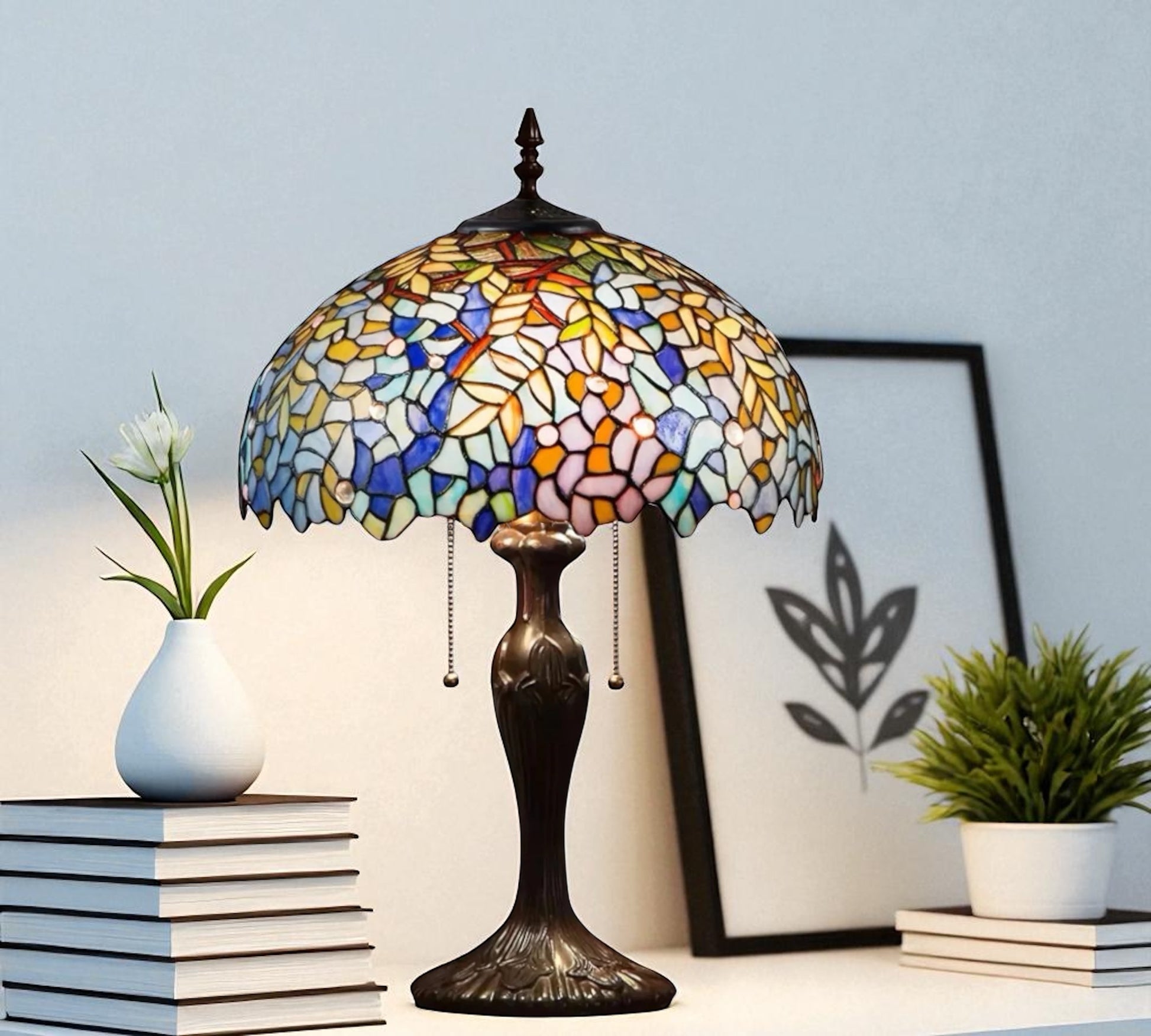 CDH 16" Tiffany Table Lamp 40cm Shade (16038)
