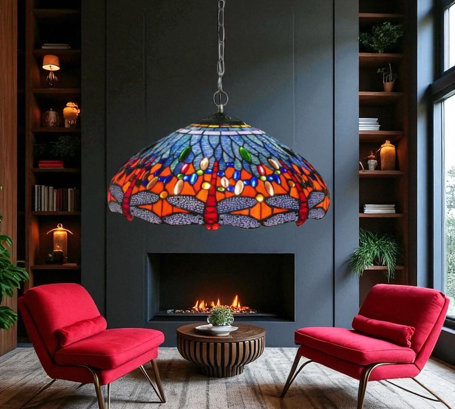 CDH 18" Tiffany Pendant Lamp 46cm shade (19014C)