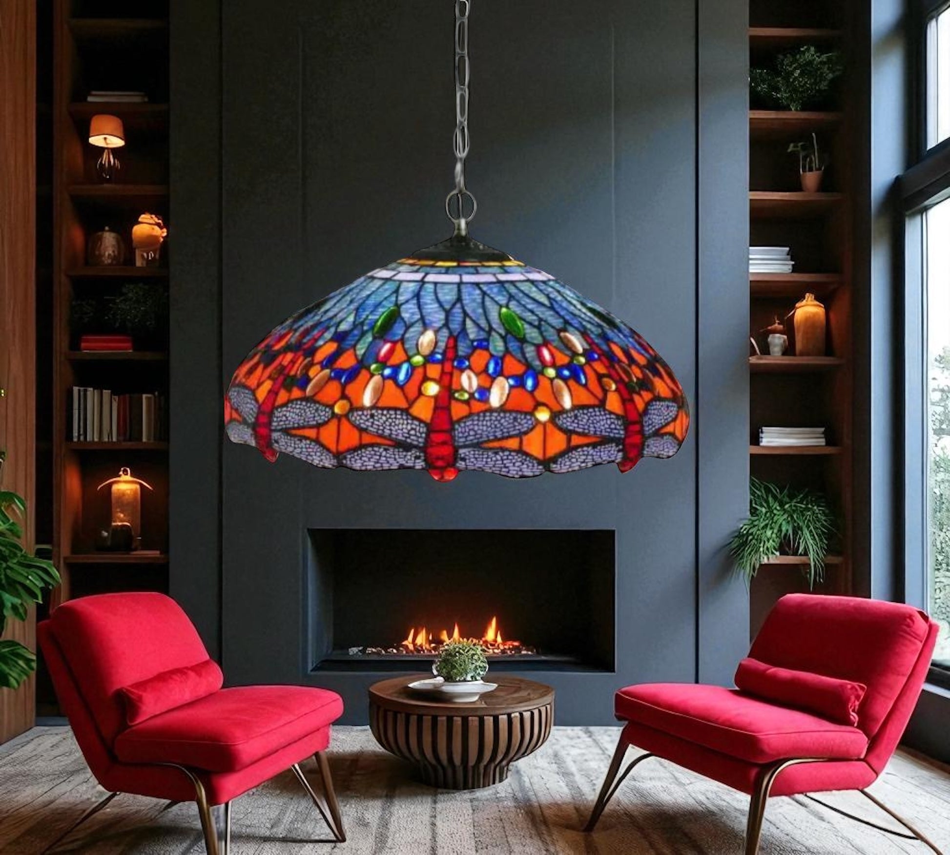 CDH 18" Tiffany Pendant Lamp 46cm shade (19014C)