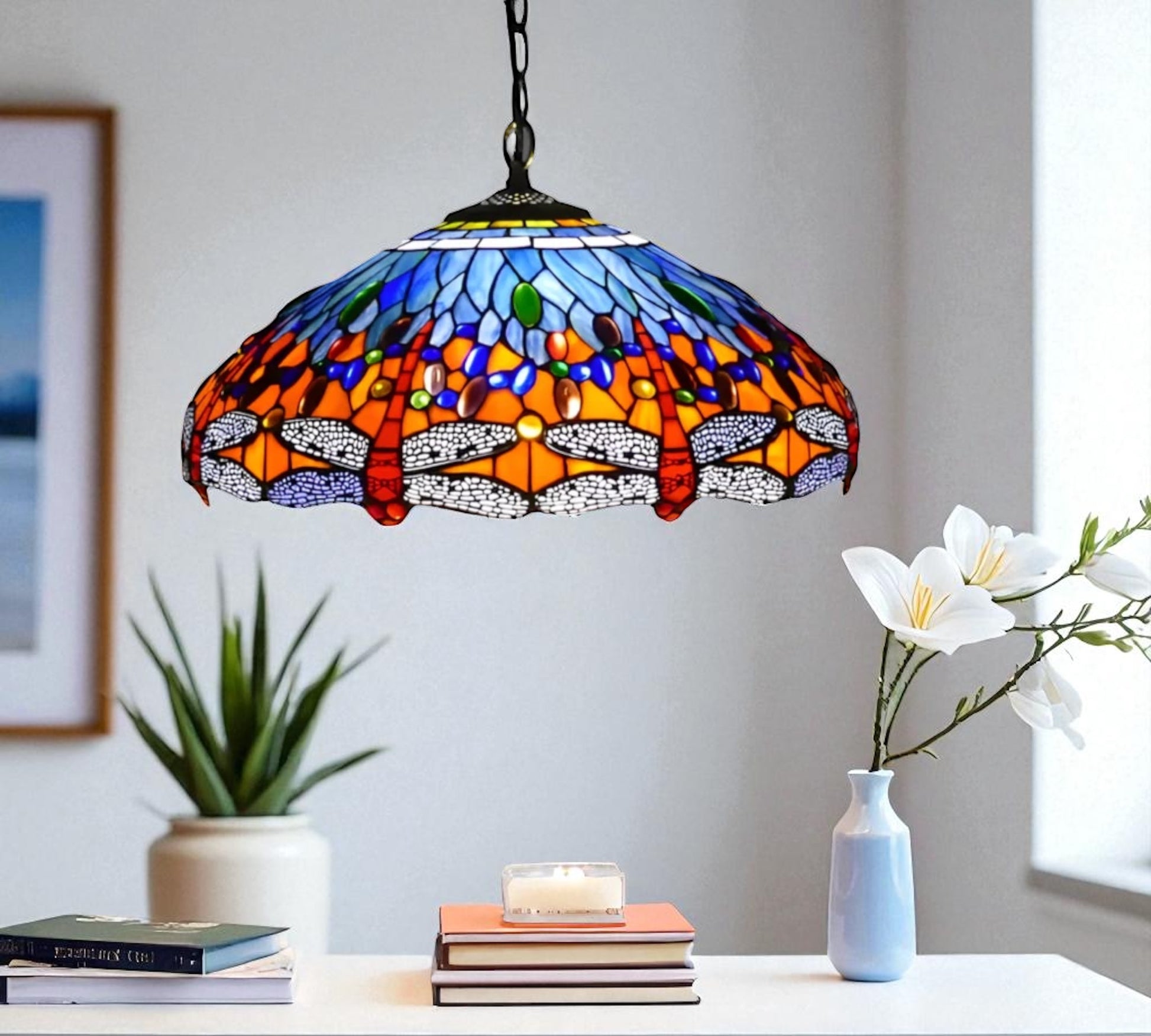 CDH 18" Tiffany Pendant Lamp 46cm shade (19014C)