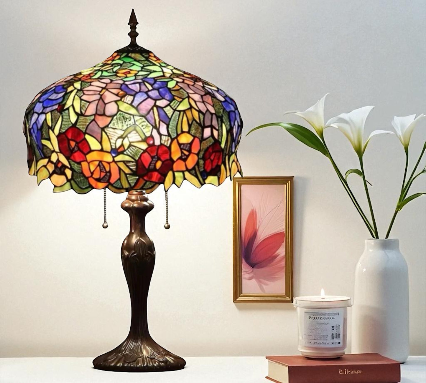CDH 18" Tiffany X-Large Table Lamp 46cm Shade (19011T)