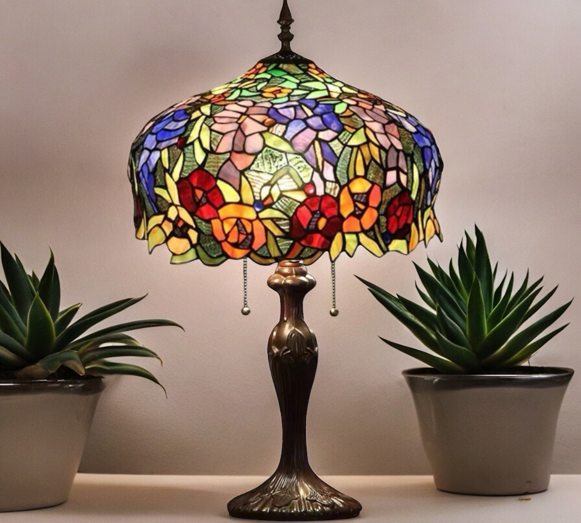 CDH 18" Tiffany X-Large Table Lamp 46cm Shade (19011T)