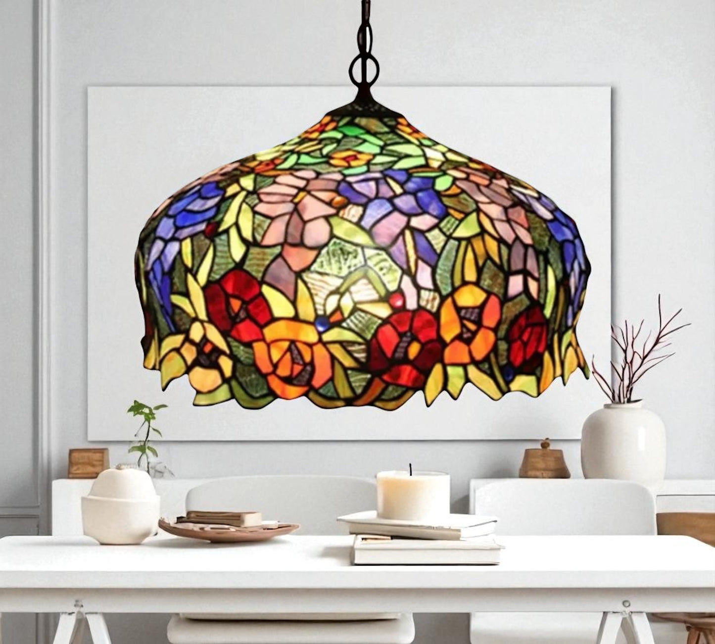 CDH 18" XLARGE Tiffany Pendant Lamp 46cm shade (16054C)