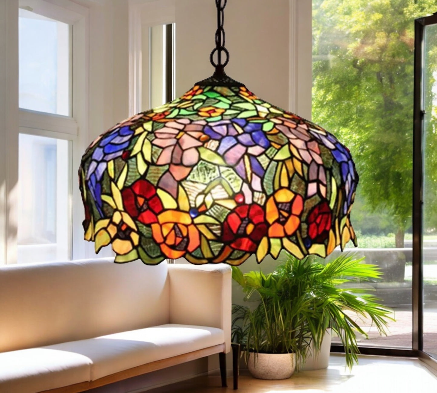 CDH 18" XLARGE Tiffany Pendant Lamp 46cm shade (16054C)