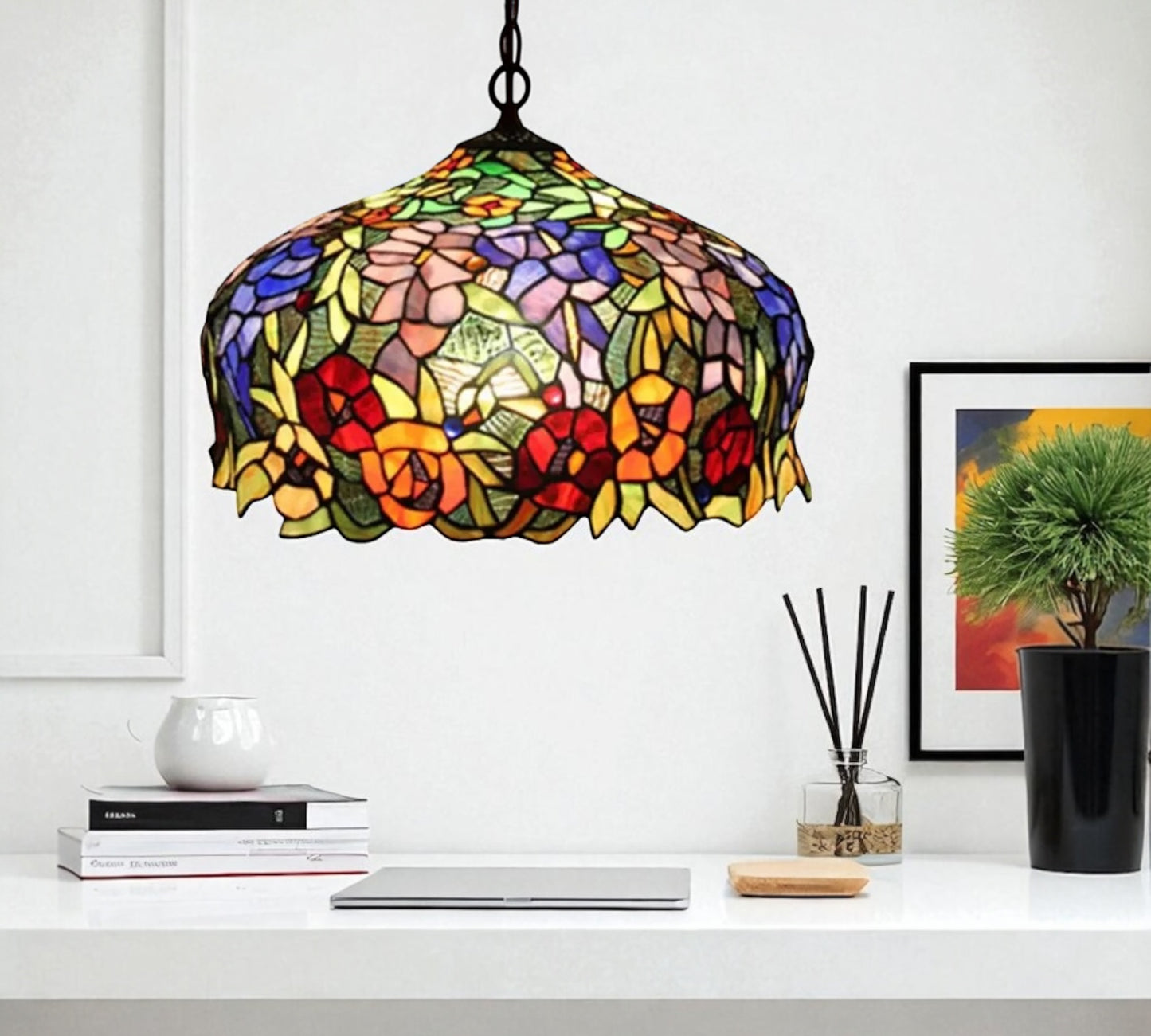 CDH 18" XLARGE Tiffany Pendant Lamp 46cm shade (16054C)