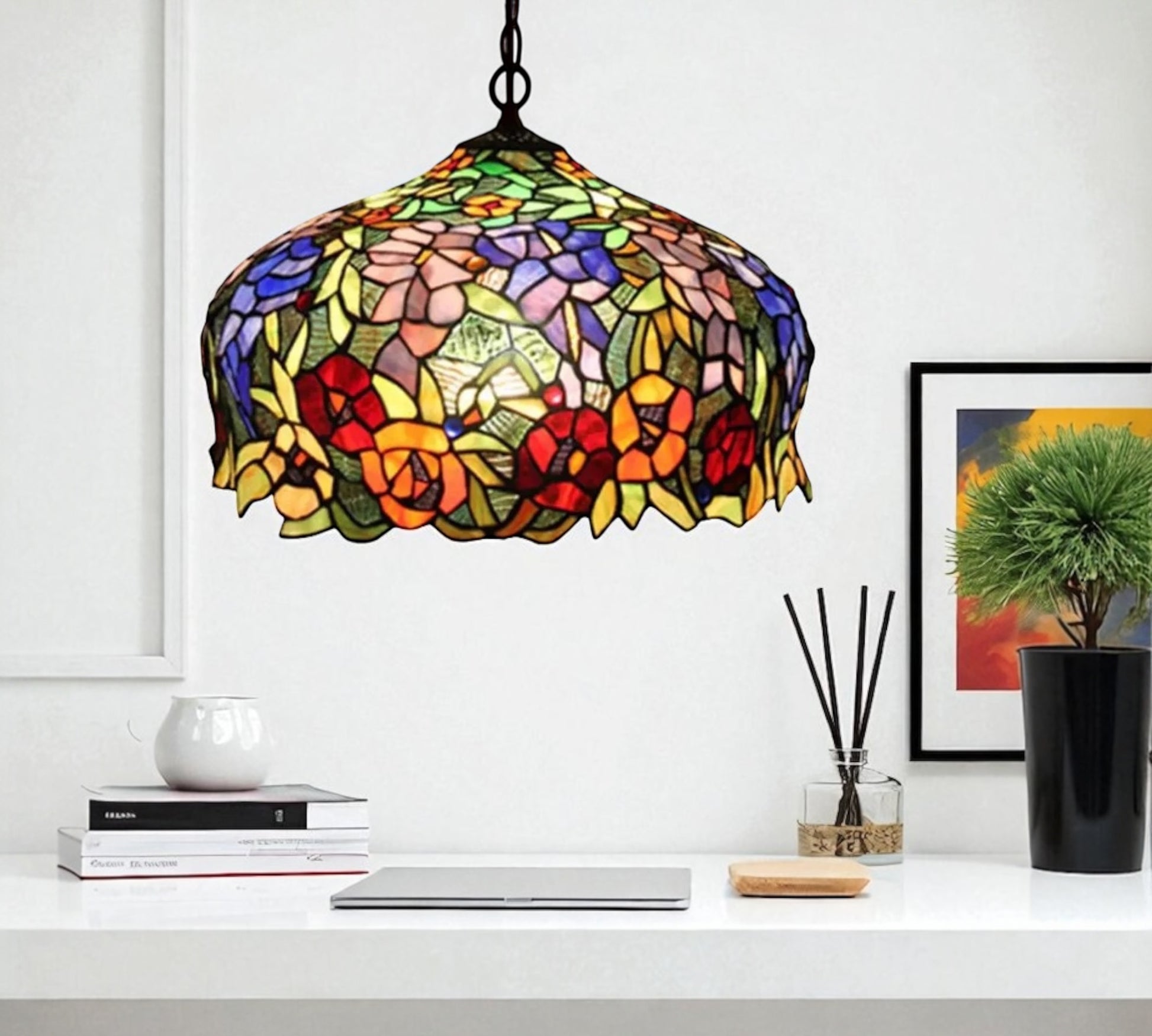 CDH 18" XLARGE Tiffany Pendant Lamp 46cm shade (16054C)