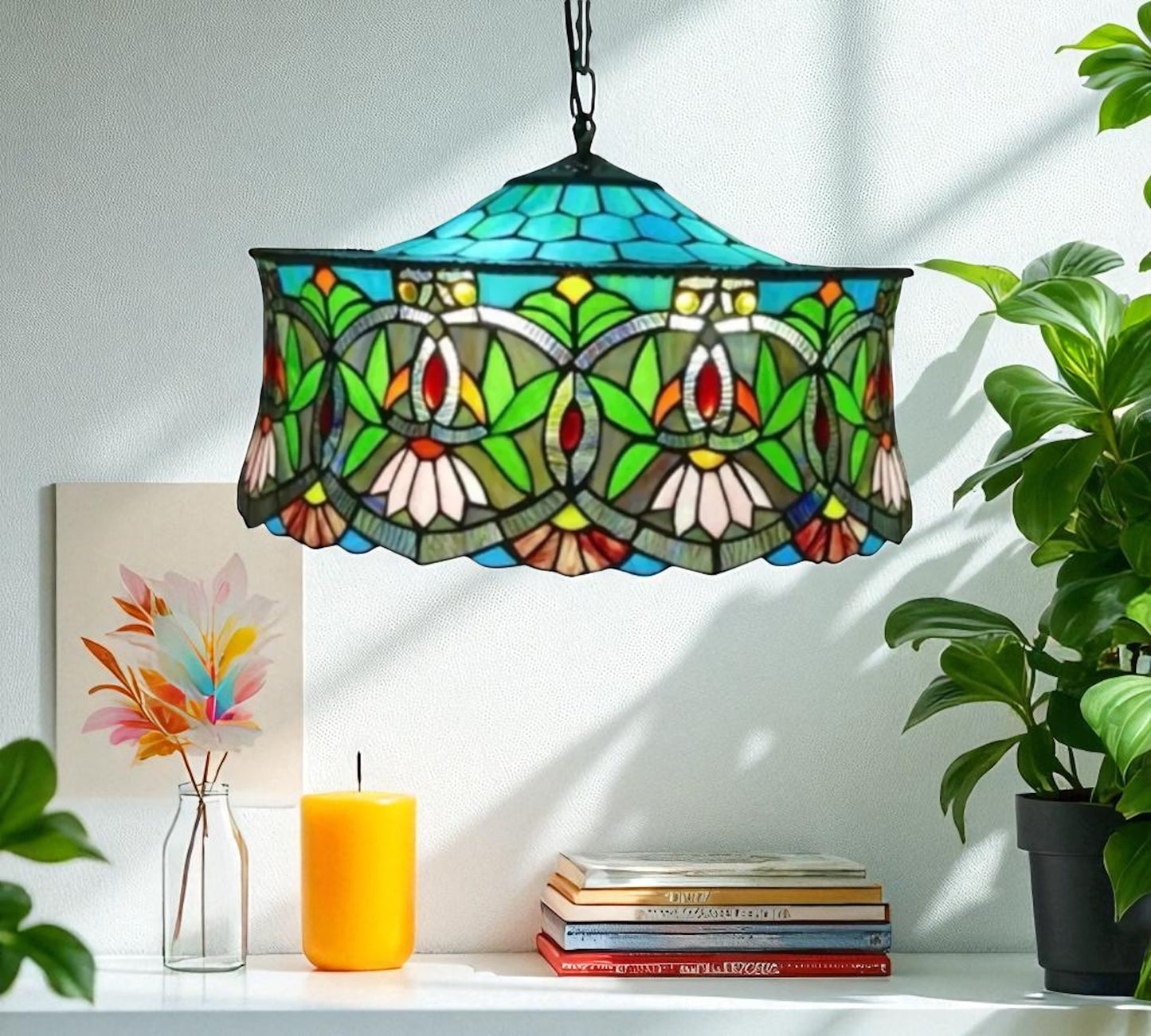 CDH 18" XLARGE Tiffany Pendant Lamp 46cm shade (19001C)