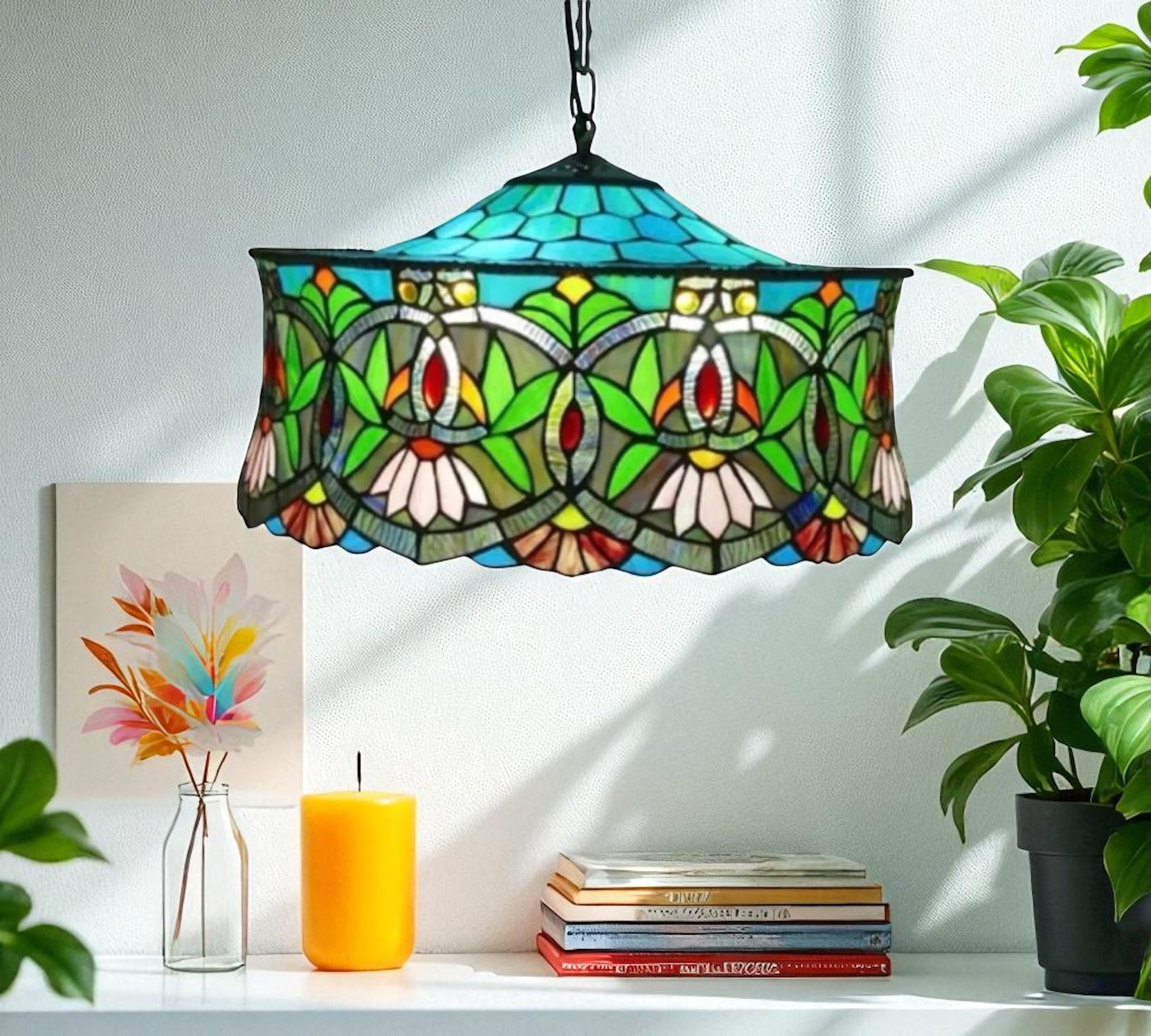 CDH 18" XLARGE Tiffany Pendant Lamp 46cm shade (19001C)