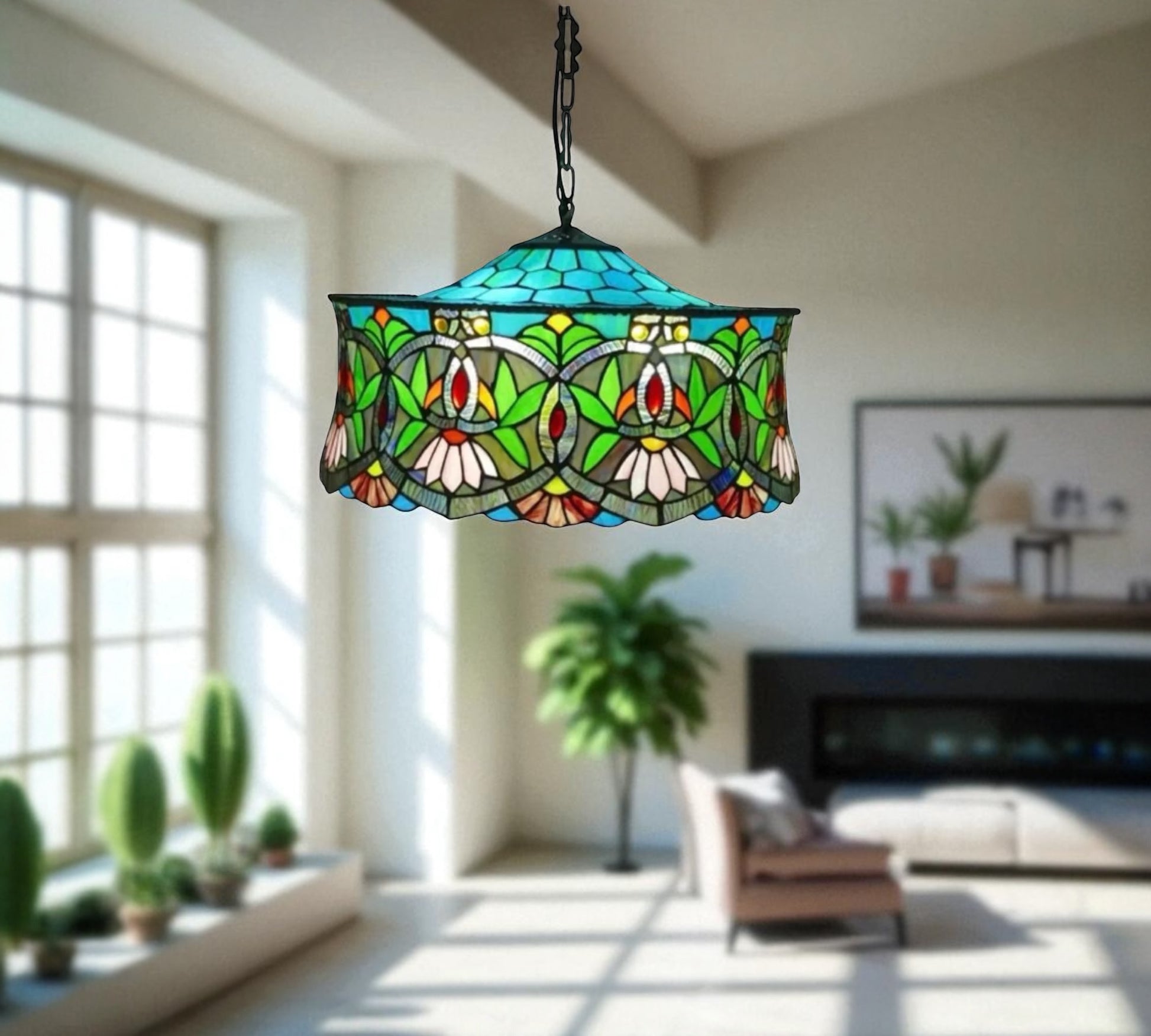 CDH 18" XLARGE Tiffany Pendant Lamp 46cm shade (19001C)