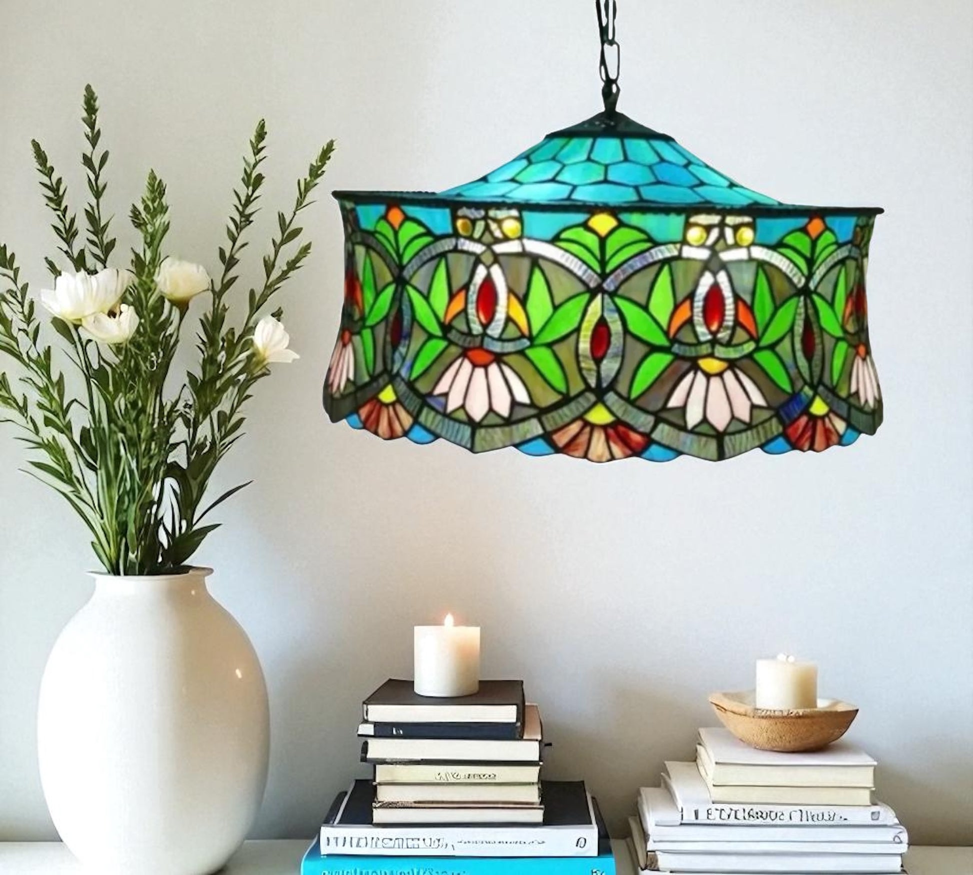 CDH 18" XLARGE Tiffany Pendant Lamp 46cm shade (19001C)