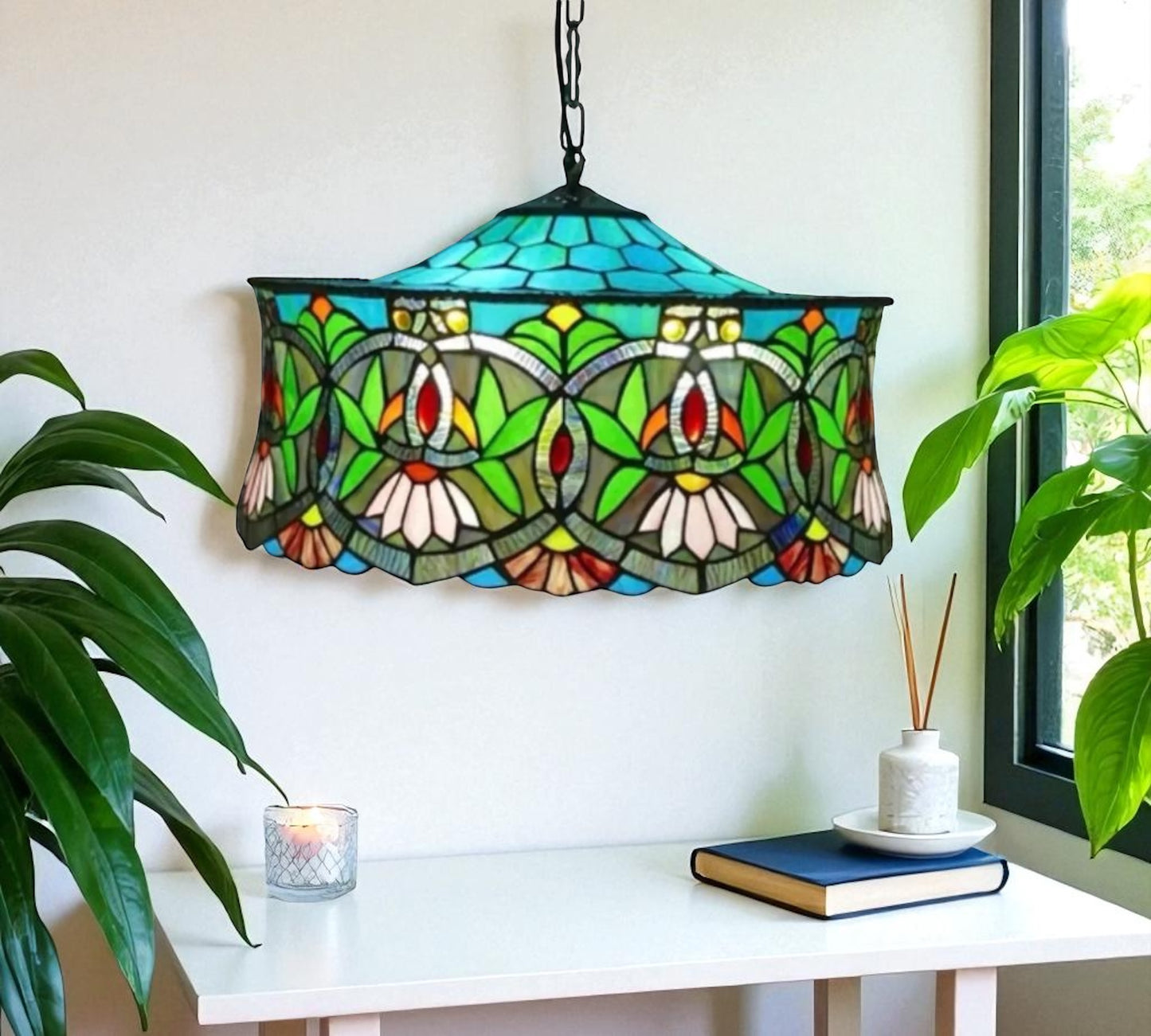 CDH 18" XLARGE Tiffany Pendant Lamp 46cm shade (19001C)