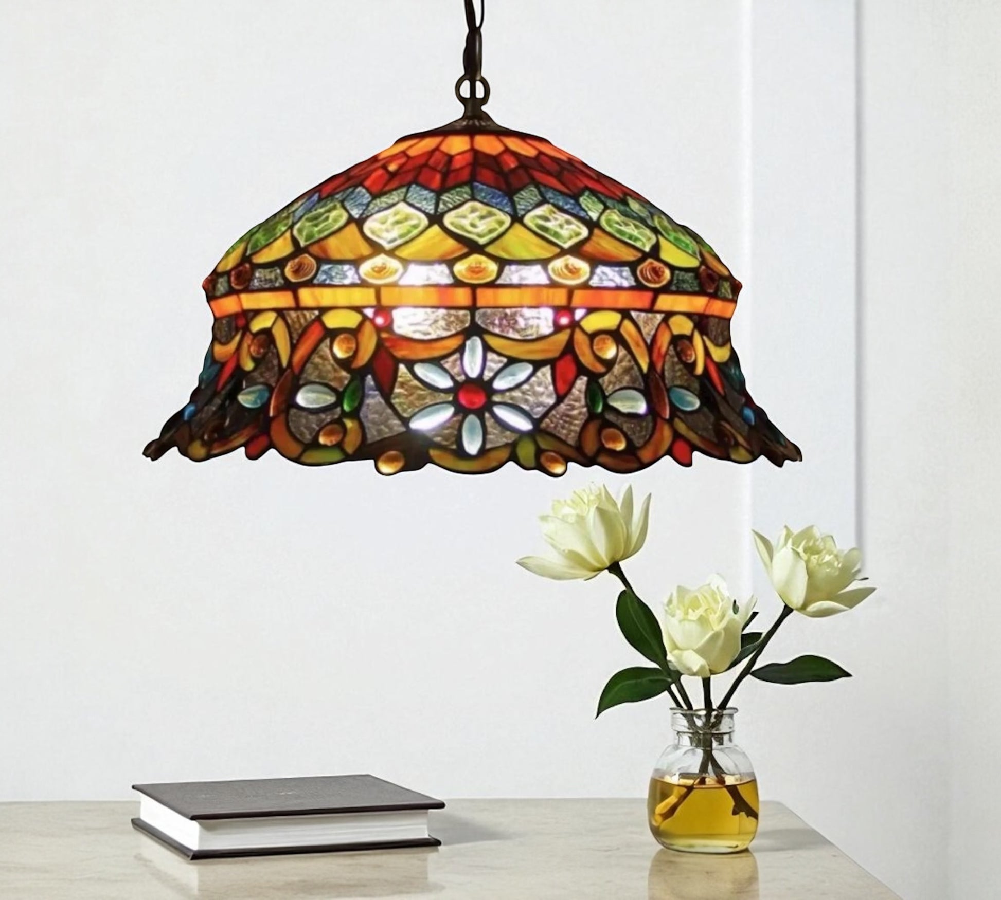 CDH 18" XLARGE Tiffany Pendant Lamp 46cm shade (19002C)