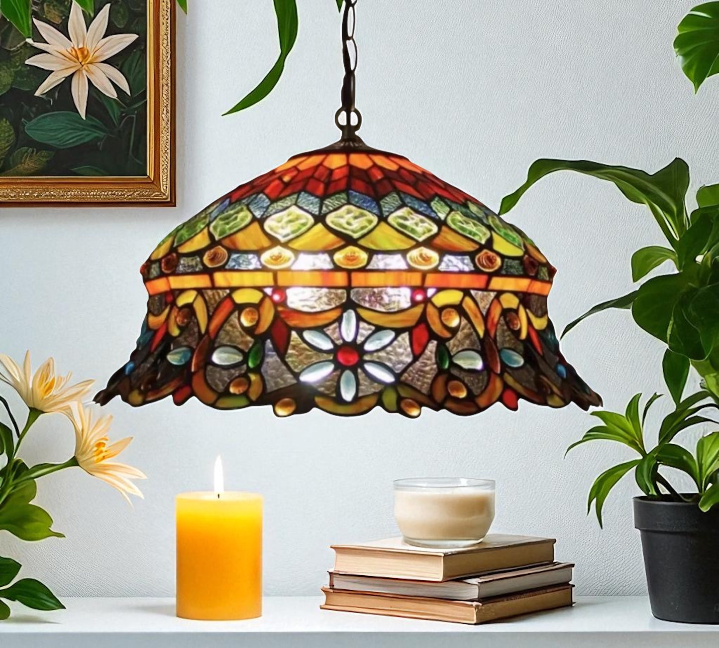 CDH 18" XLARGE Tiffany Pendant Lamp 46cm shade (19002C)