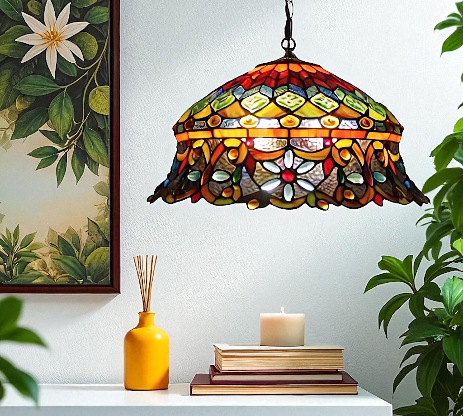CDH 18" XLARGE Tiffany Pendant Lamp 46cm shade (19002C)