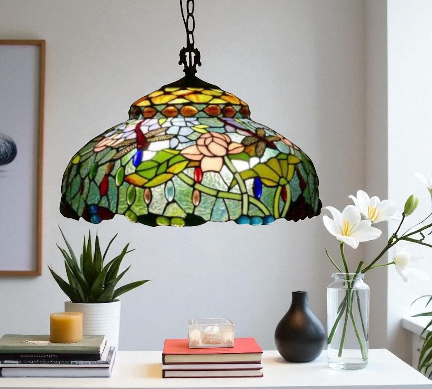 CDH 18" XLARGE Tiffany Pendant Lamp 46cm shade (19003C) 