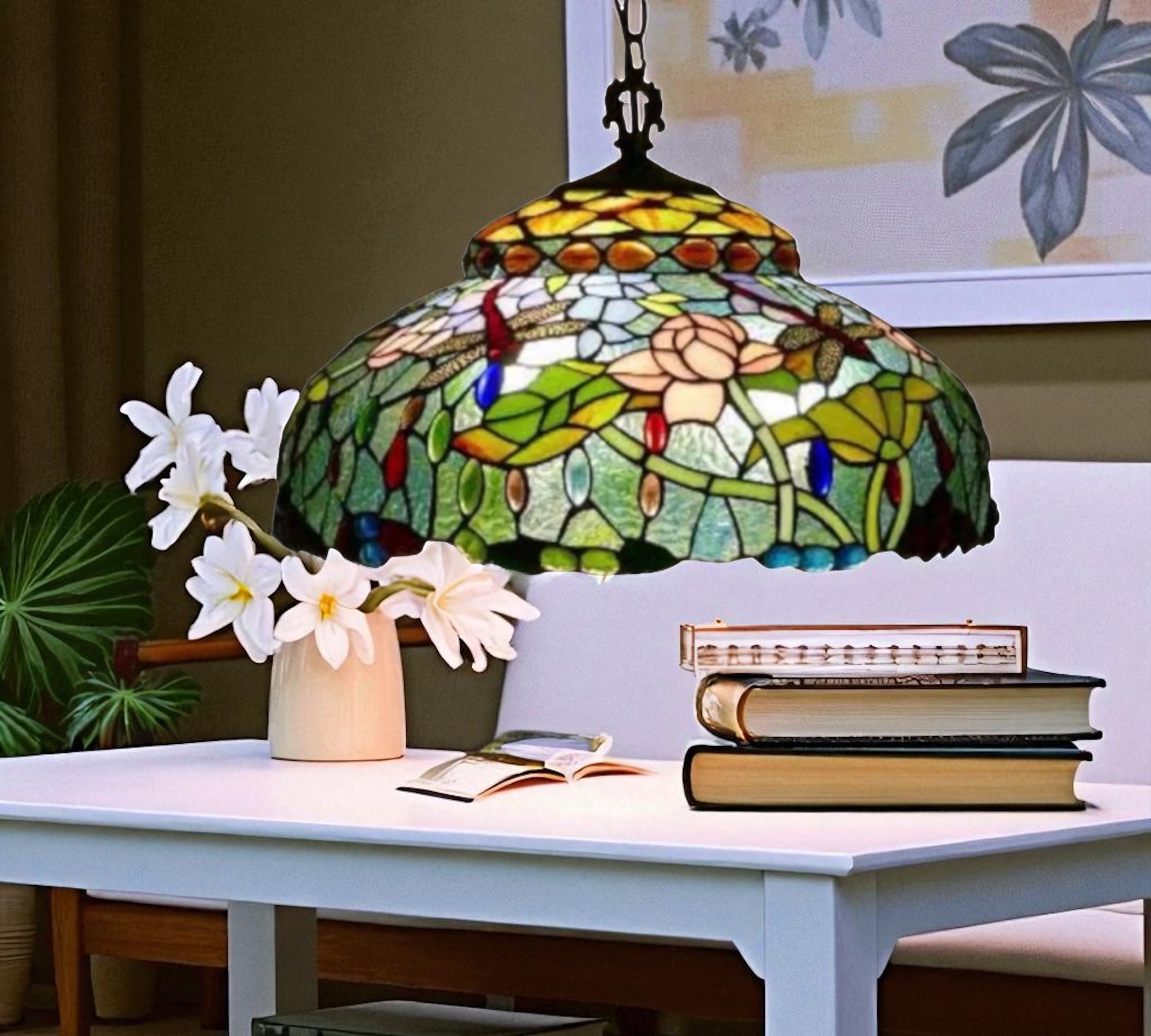 CDH 18" XLARGE Tiffany Pendant Lamp 46cm shade (19003C) 