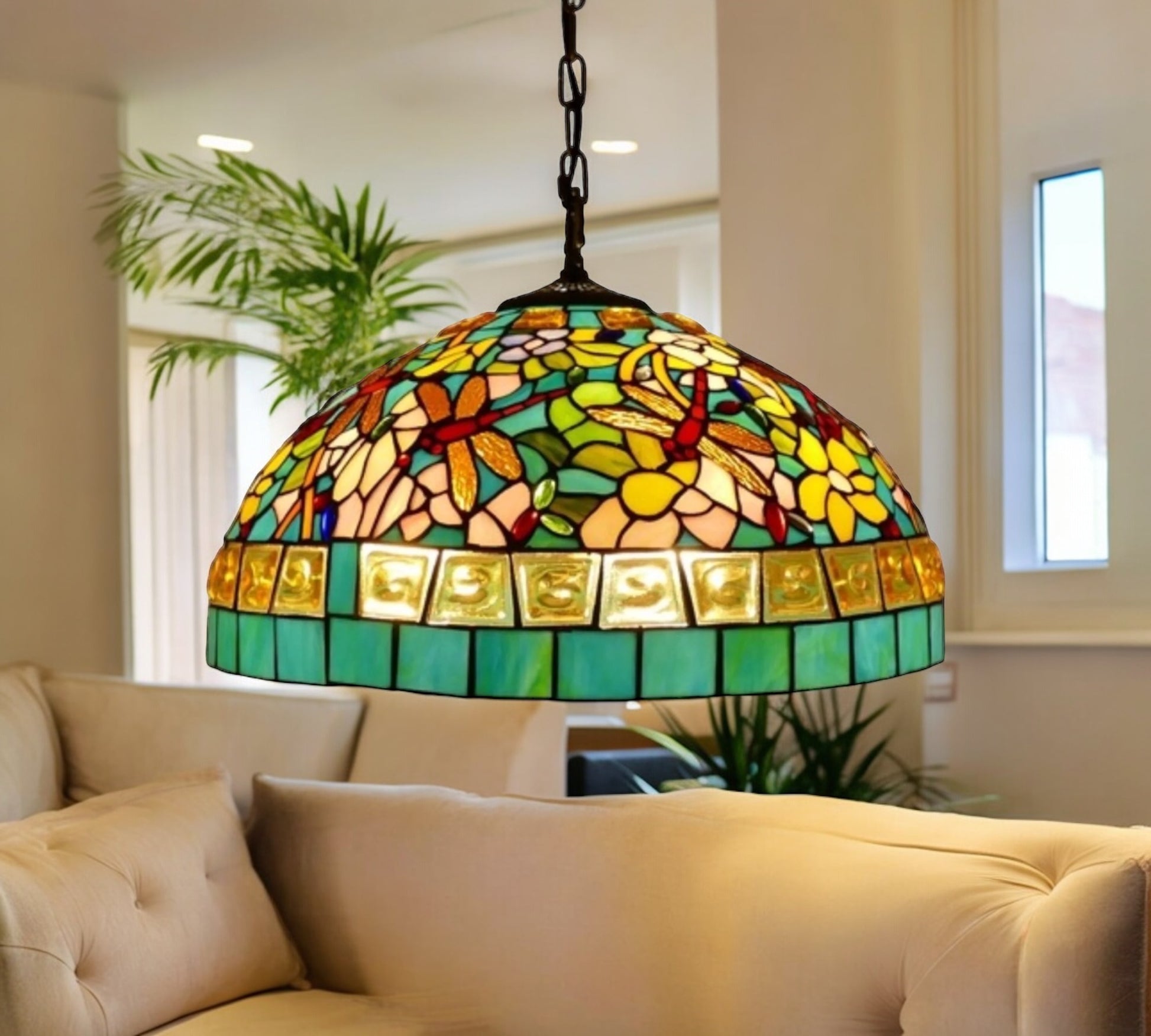 CDH 18" XLARGE Tiffany Pendant Lamp 46cm shade (19004C)