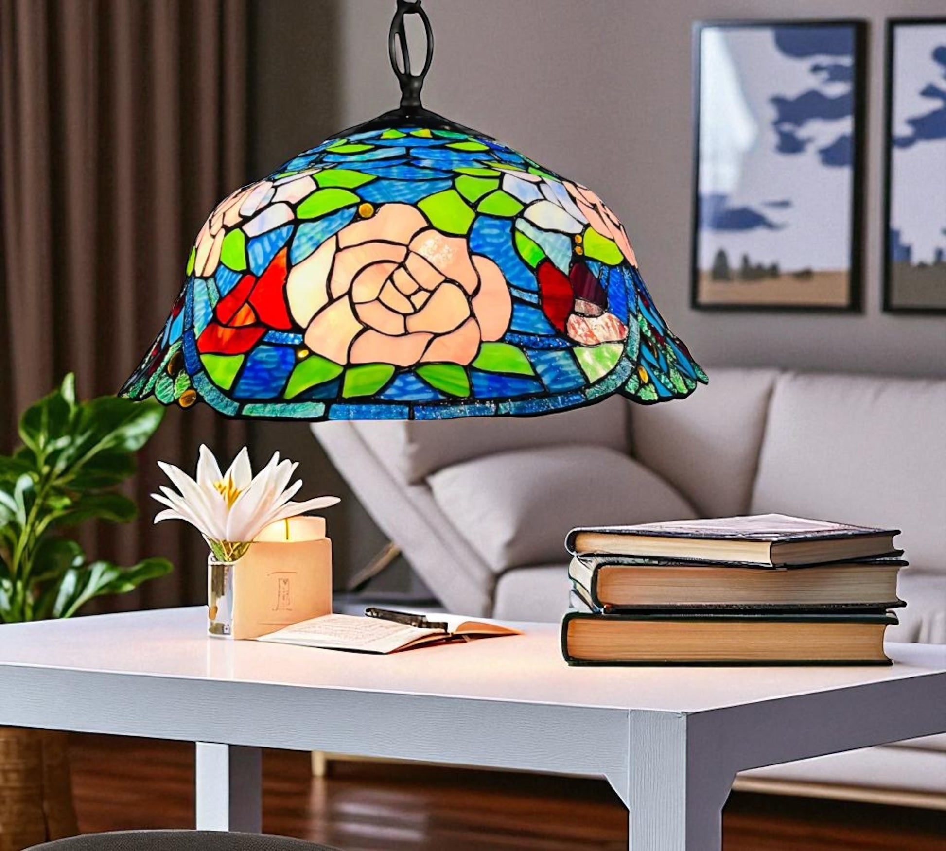 CDH 18" XLARGE Tiffany Pendant Lamp 46cm shade (19005C)
