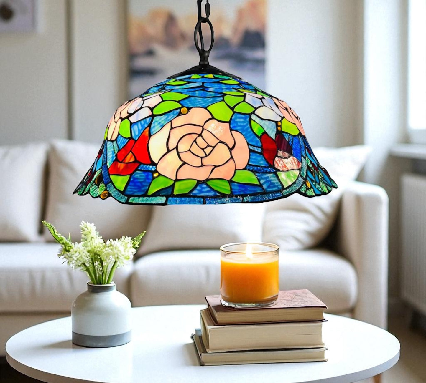 CDH 18" XLARGE Tiffany Pendant Lamp 46cm shade (19005C)