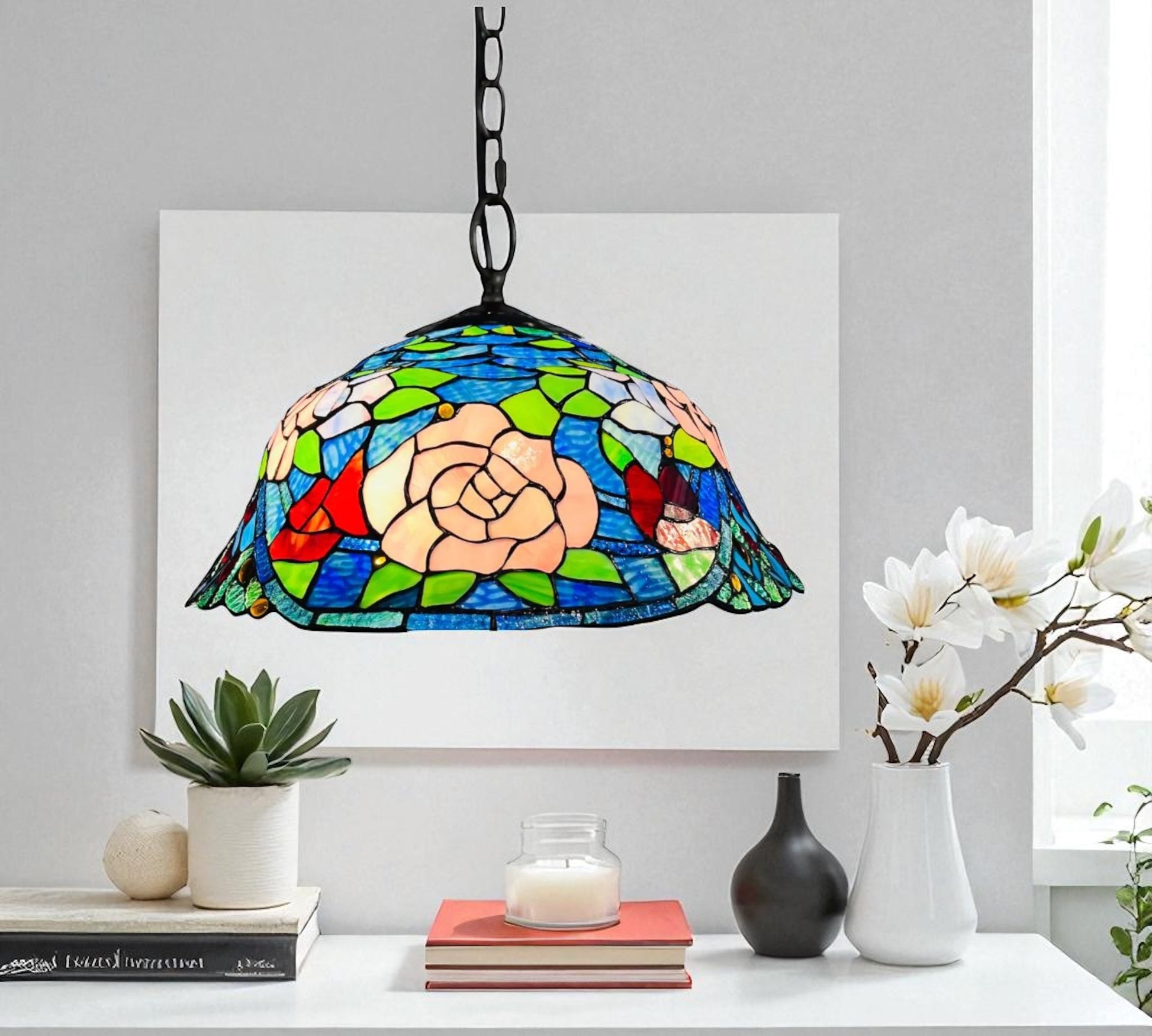 CDH 18" XLARGE Tiffany Pendant Lamp 46cm shade (19005C)